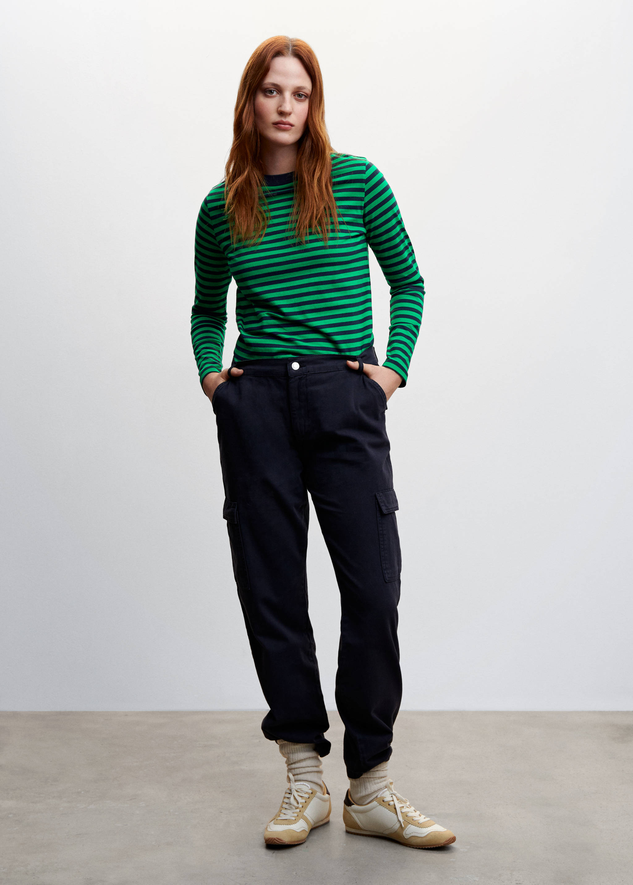 Striped 100% cotton t-shirt - General plane