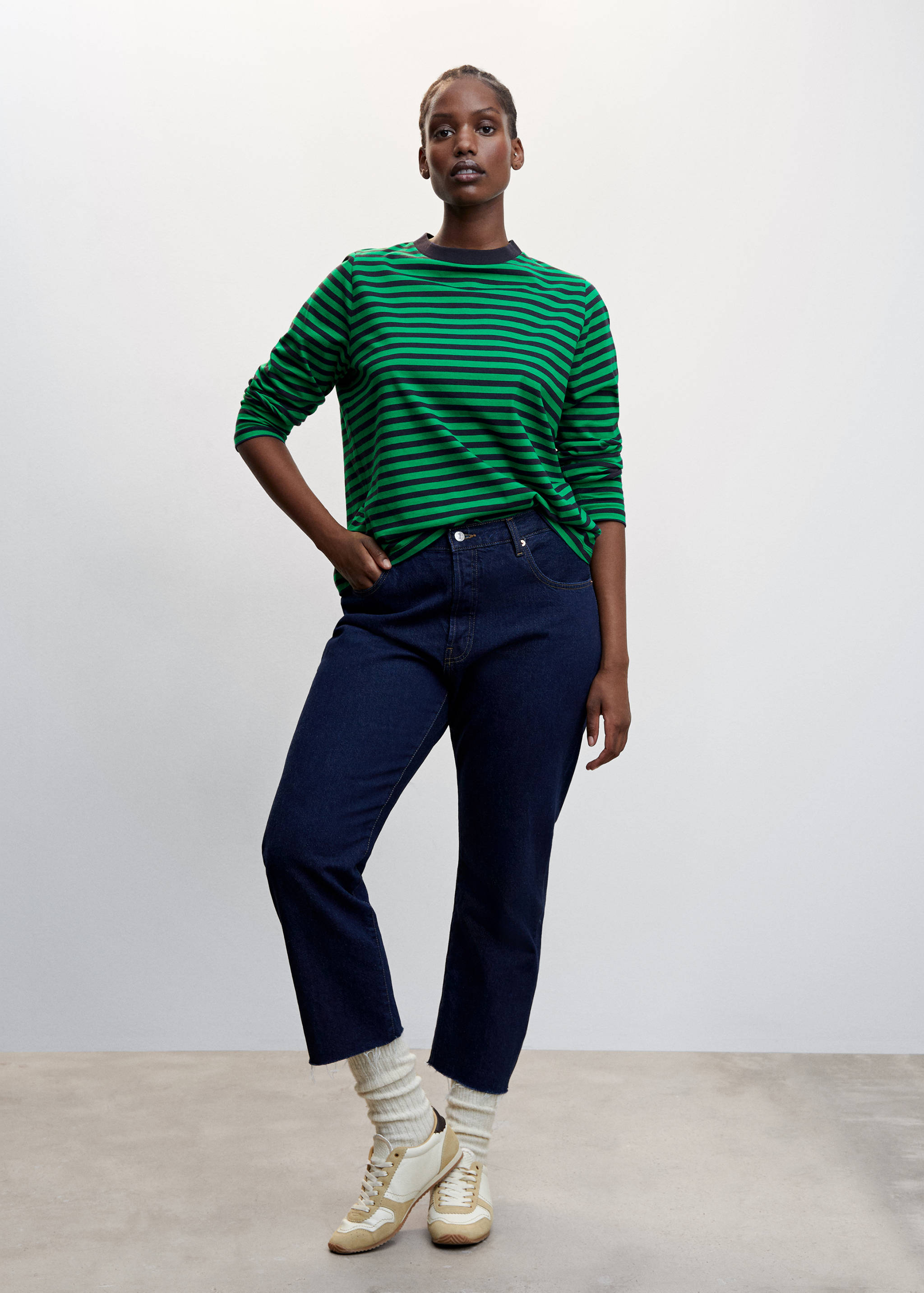 Striped 100% cotton t-shirt - Details of the article 3