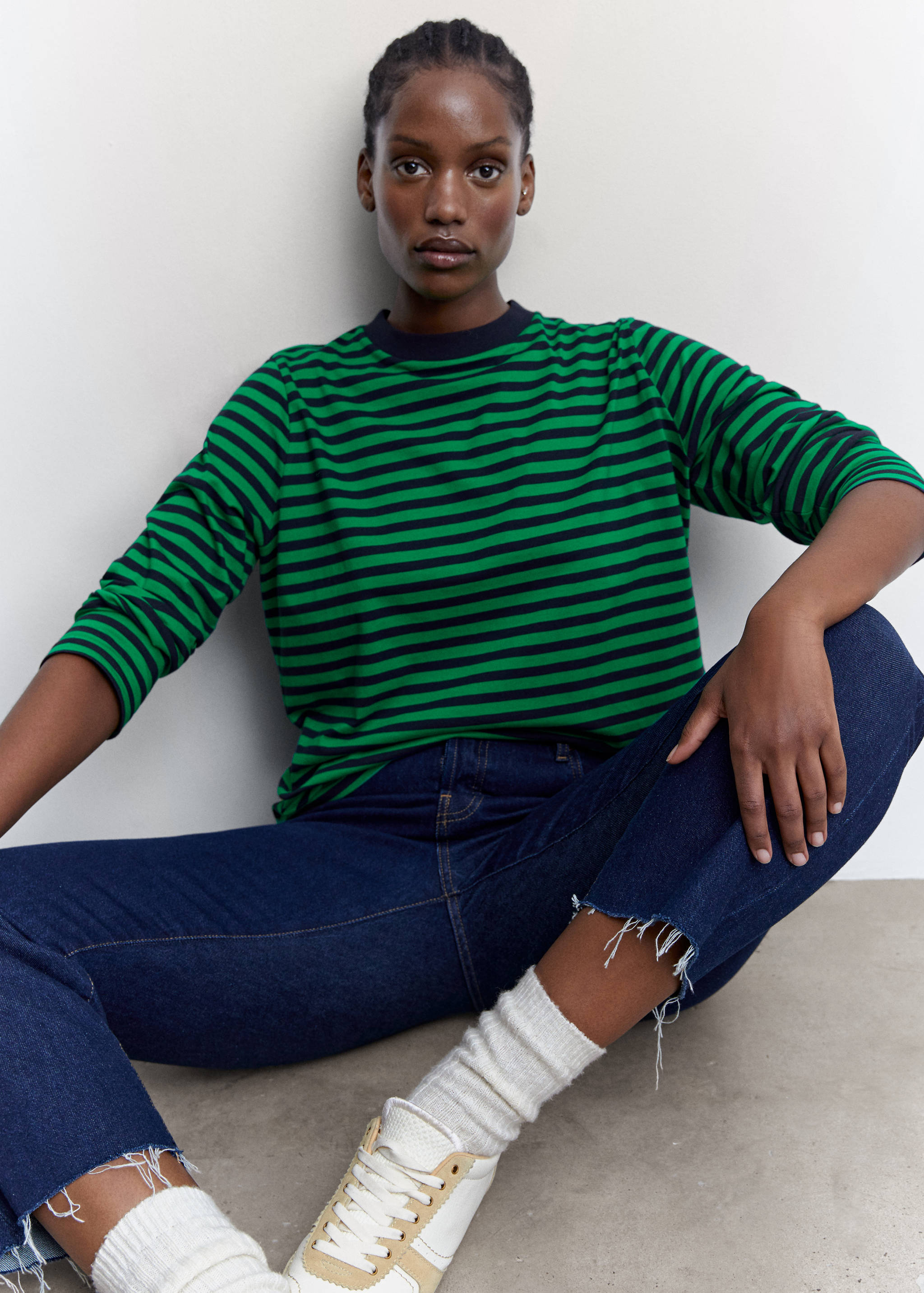 Striped 100% cotton t-shirt - Details of the article 5