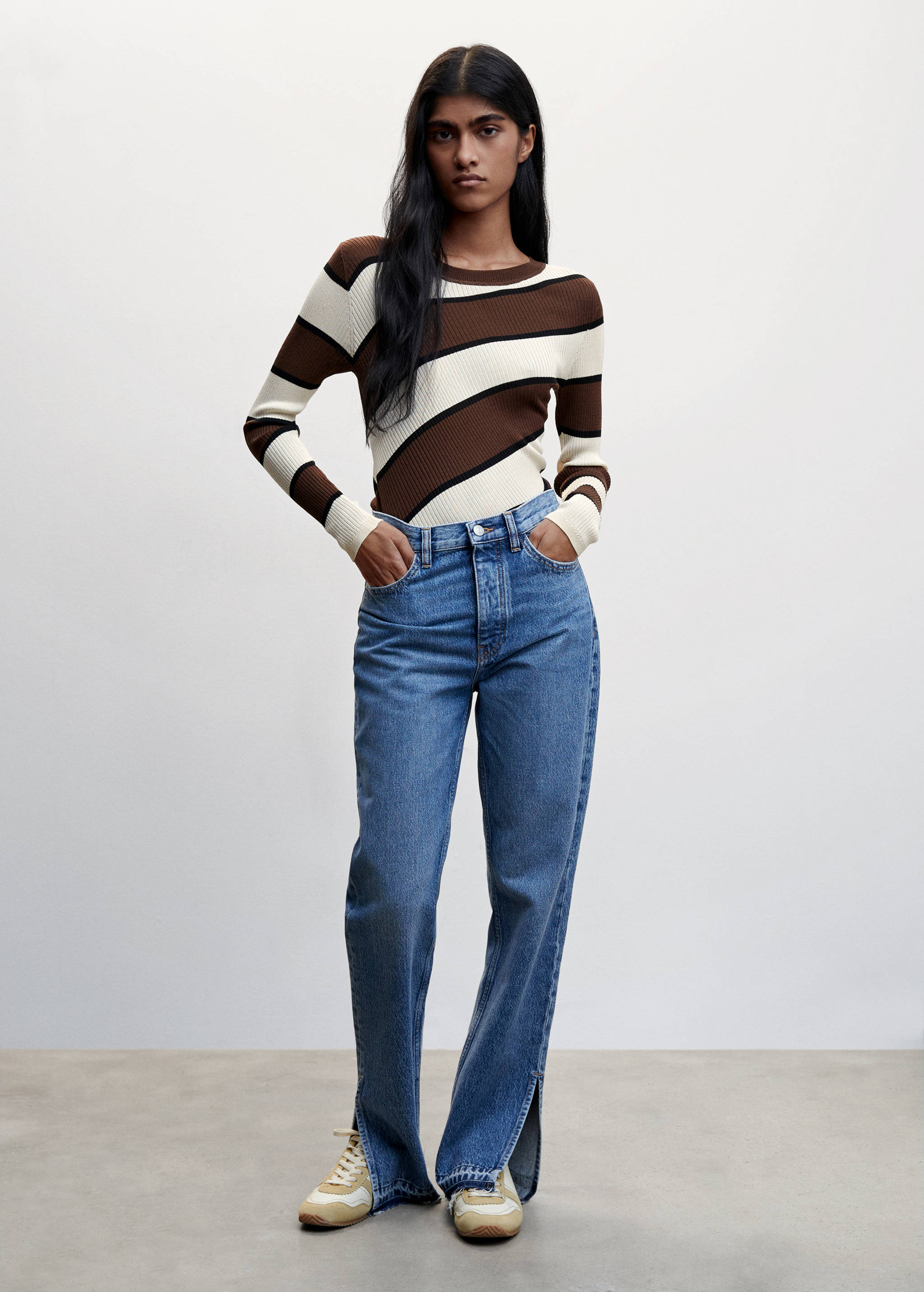 Striped rib sweater - General plane