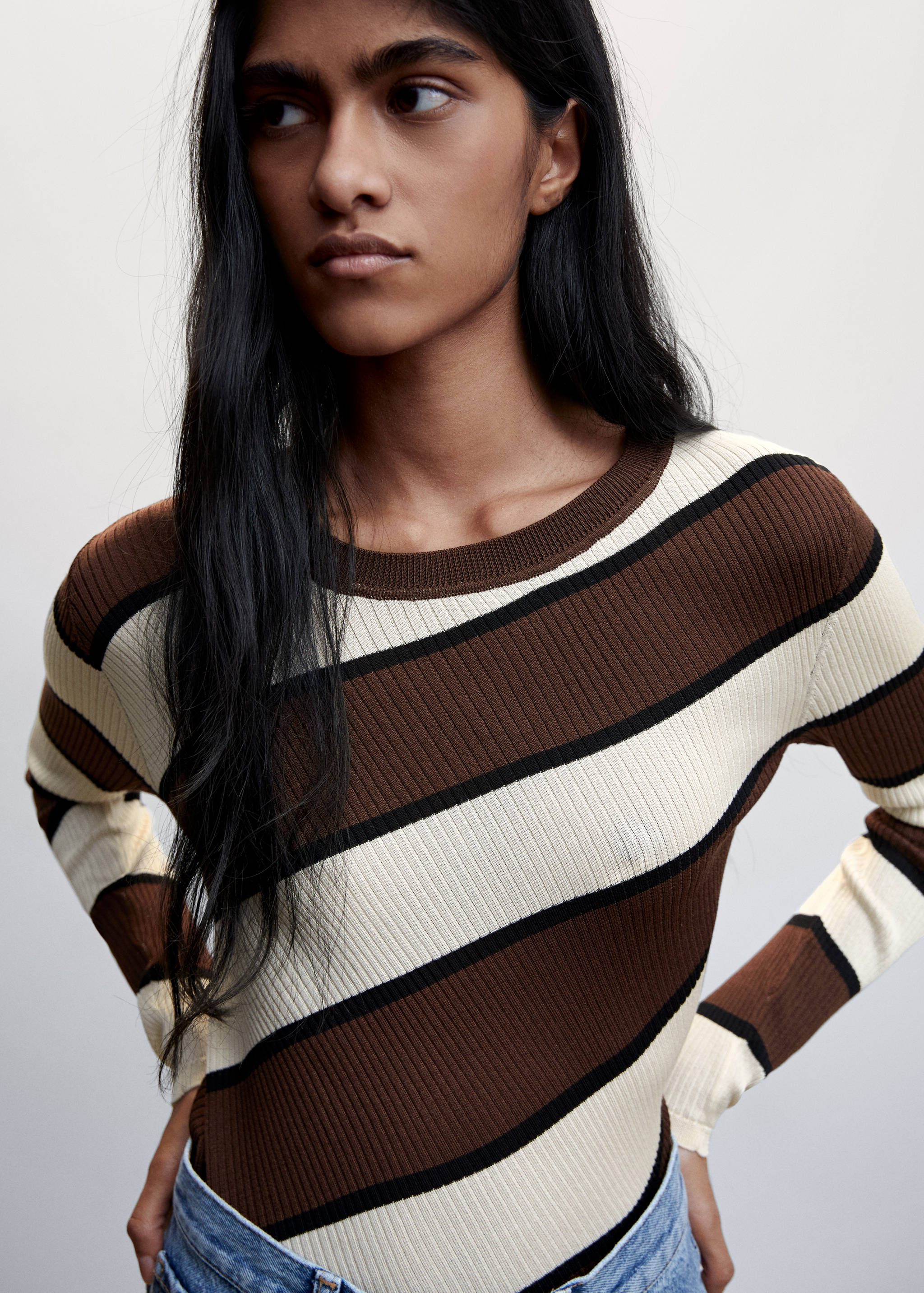 Striped rib sweater - Details of the article 1