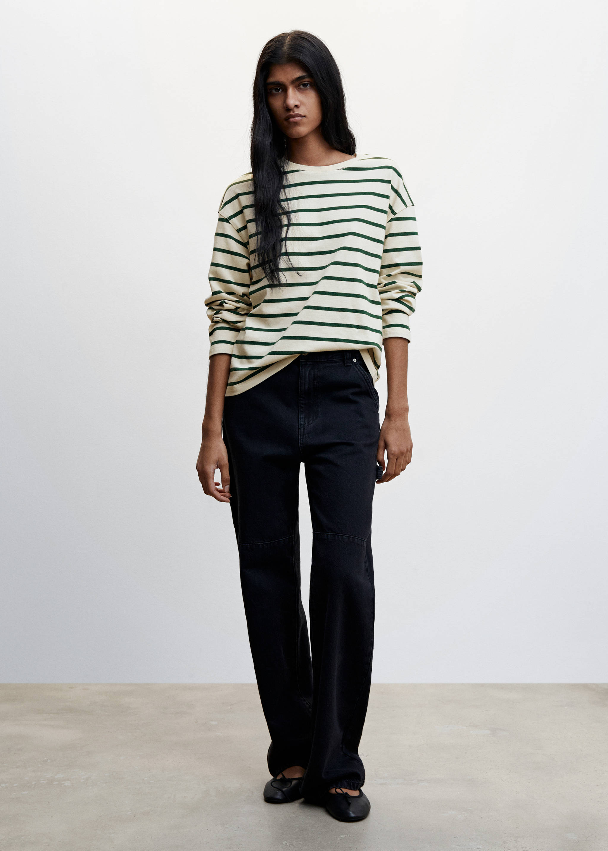 Striped cotton-blend sweatshirt - General plane