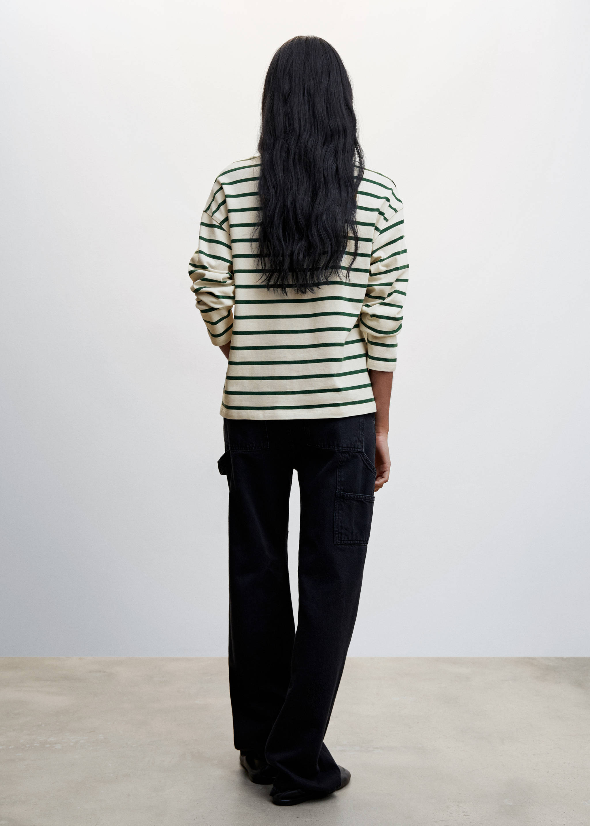 Striped cotton-blend sweatshirt - Reverse of the article