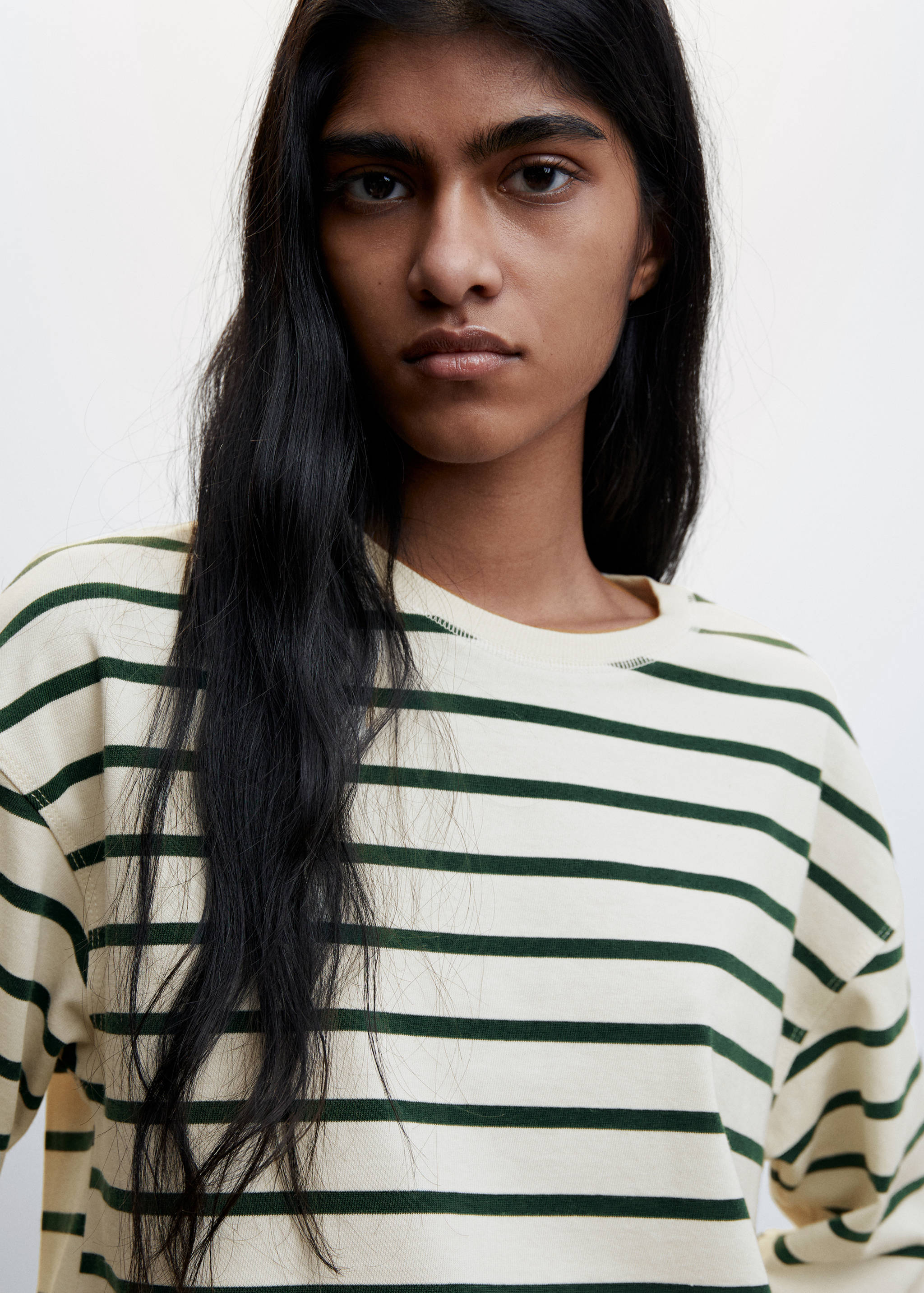 Striped cotton-blend sweatshirt - Details of the article 1