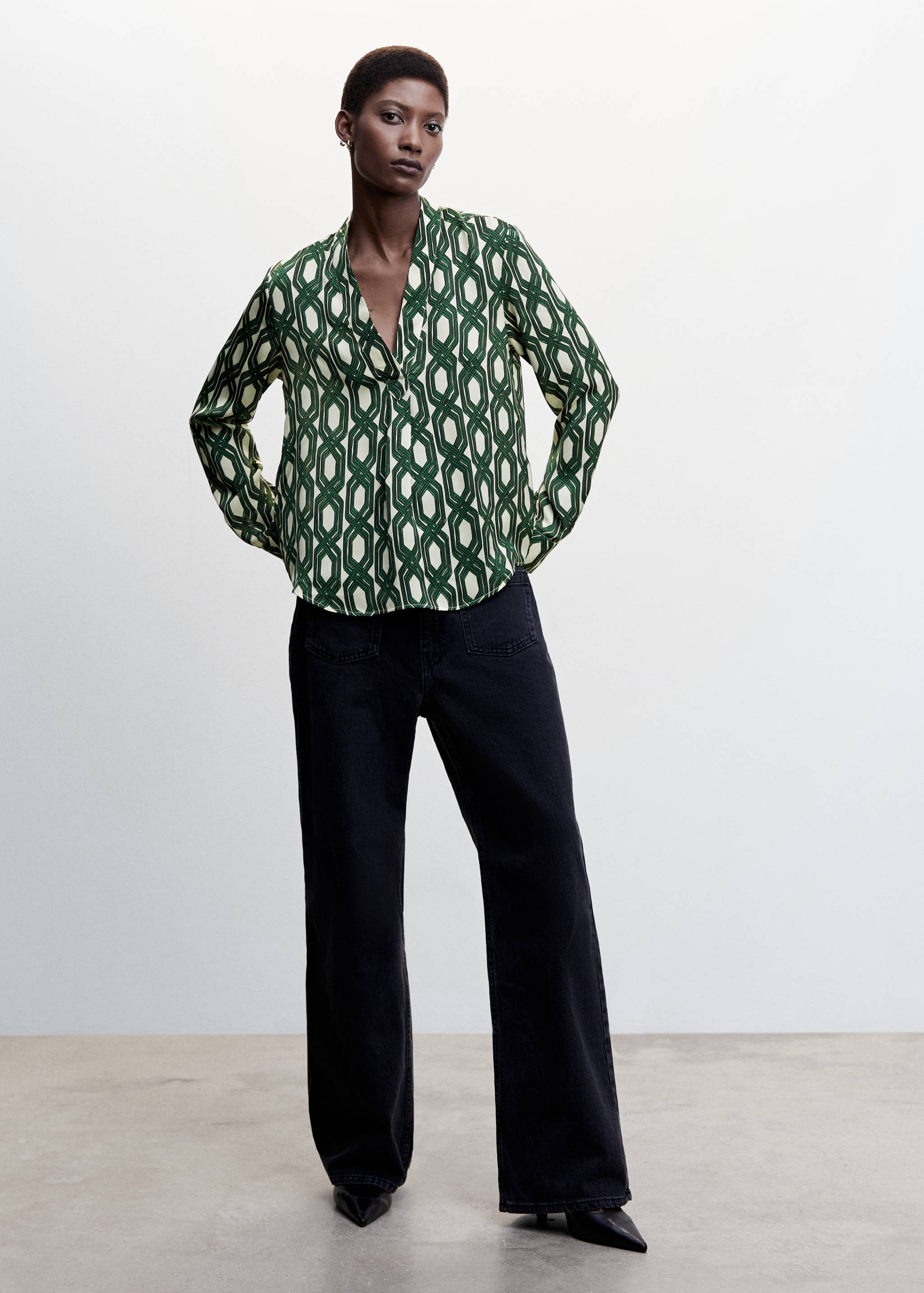 Geometric-print blouse - General plane