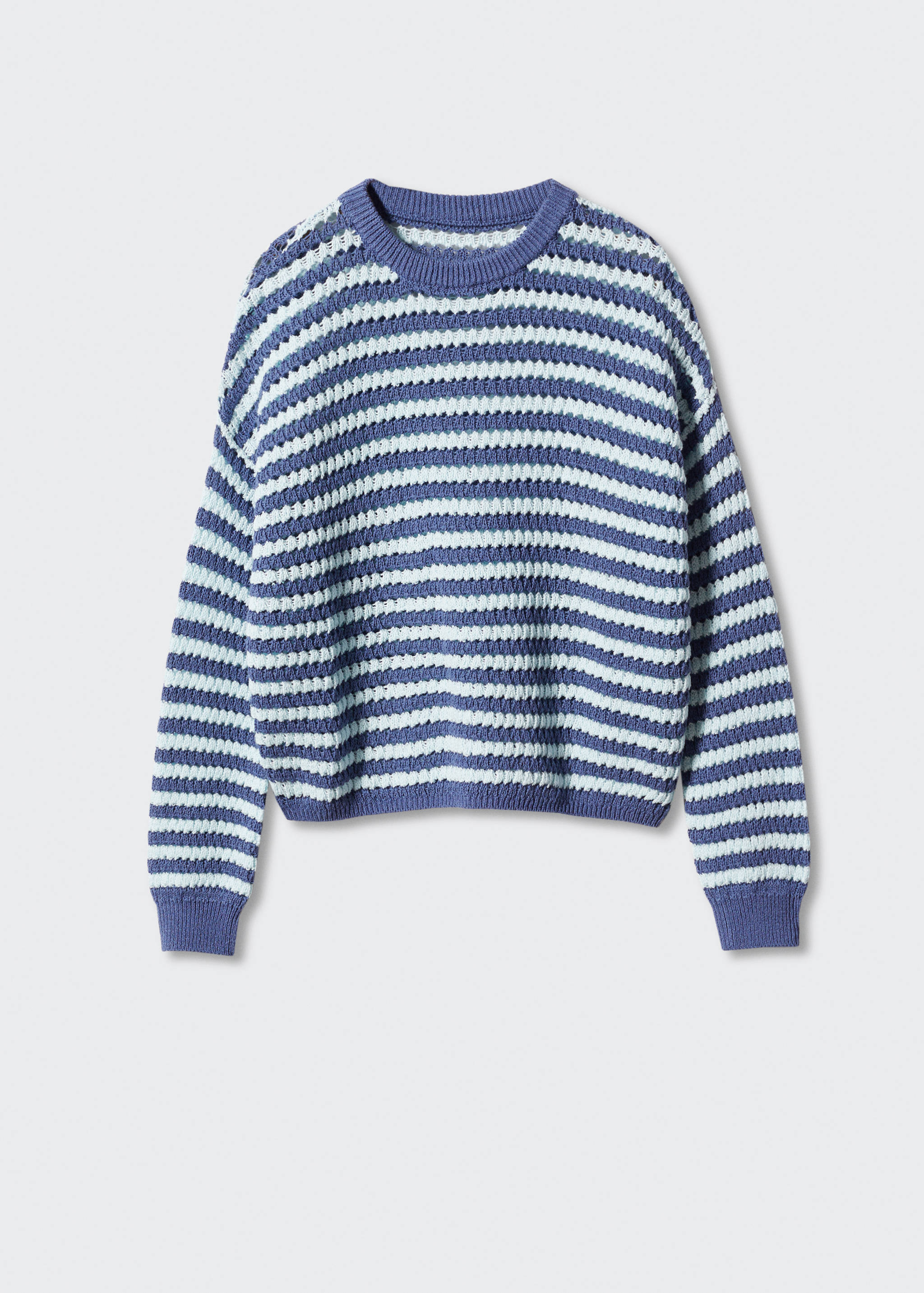 Striped openwork knit sweater - Article without model