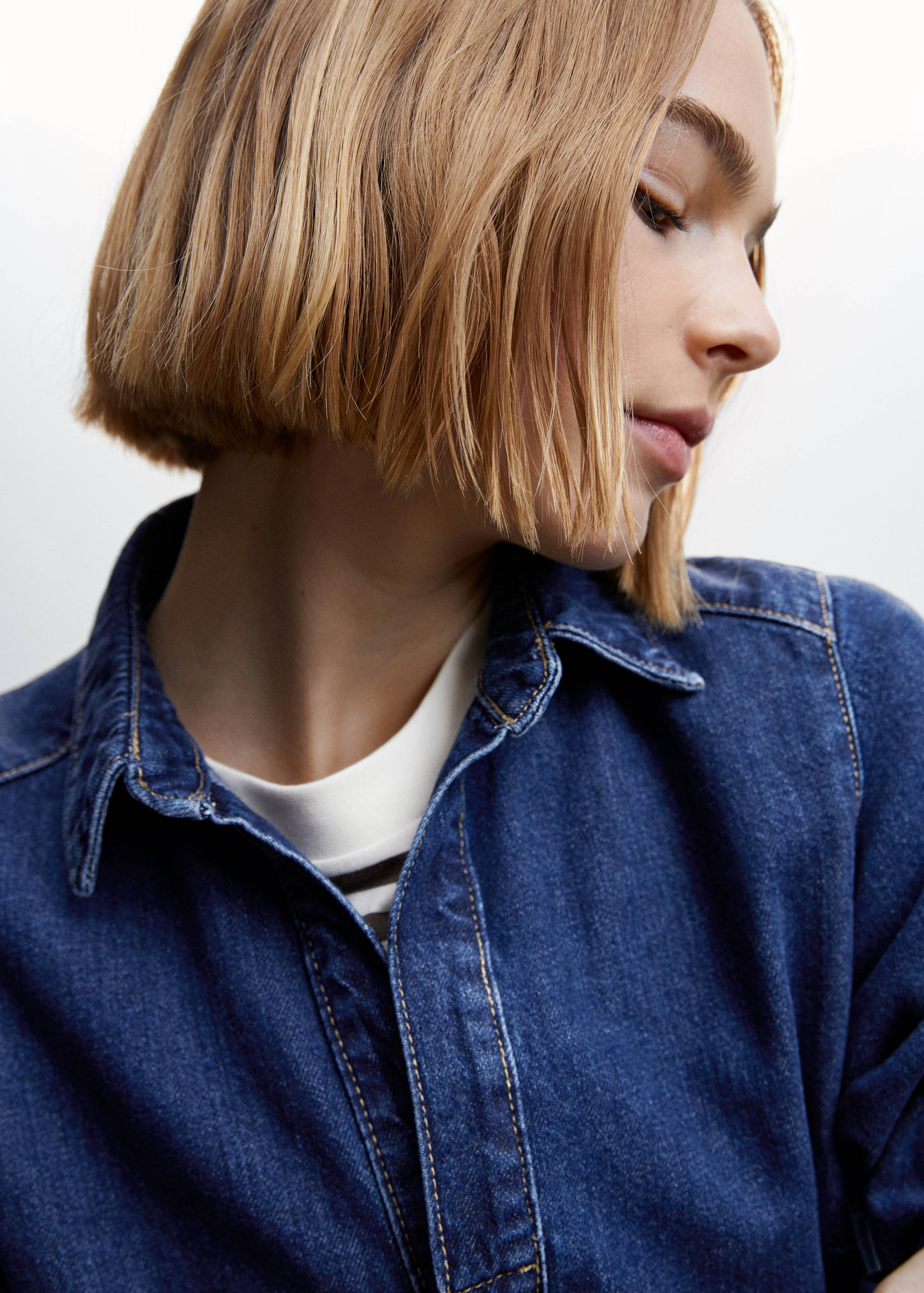 长款牛仔连身裤 - null