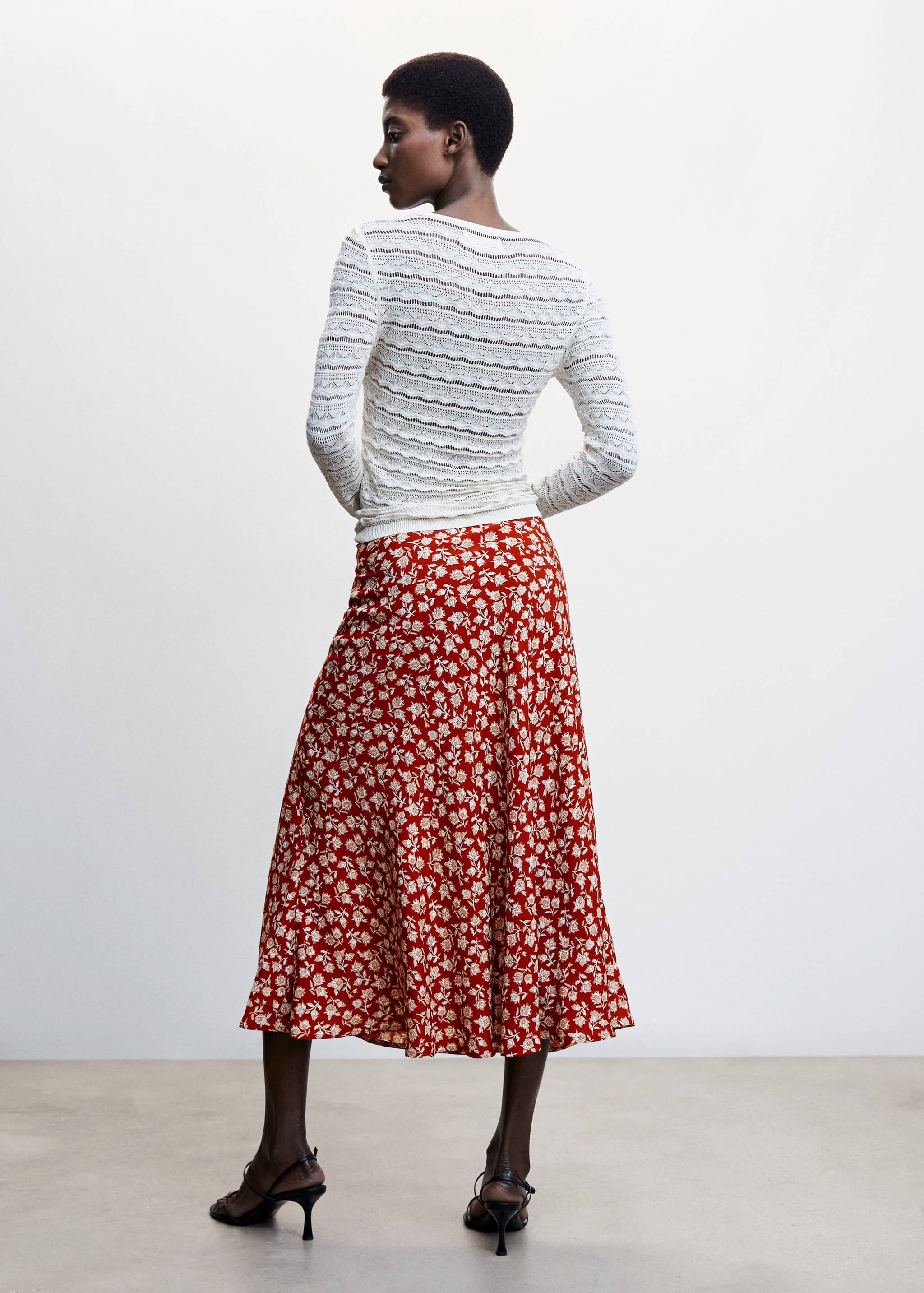 Flowers midi skirt - Reverse of the article