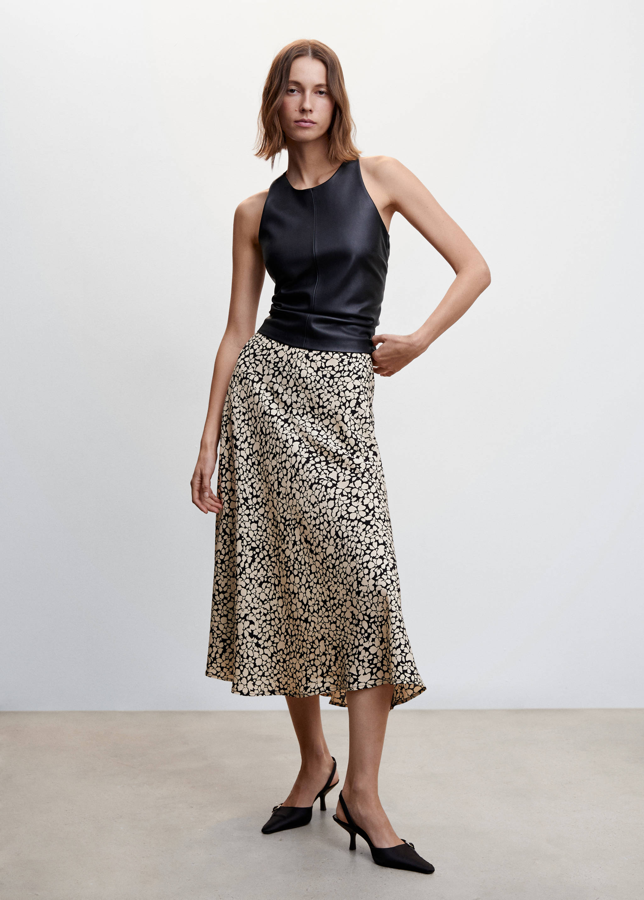Flowers midi skirt - General plane