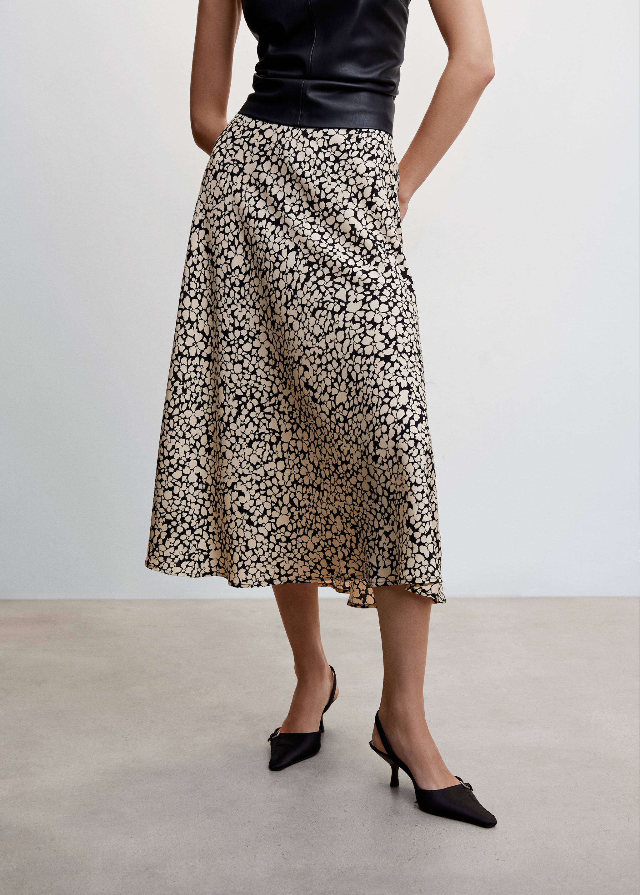 Flowers midi skirt - Medium plane