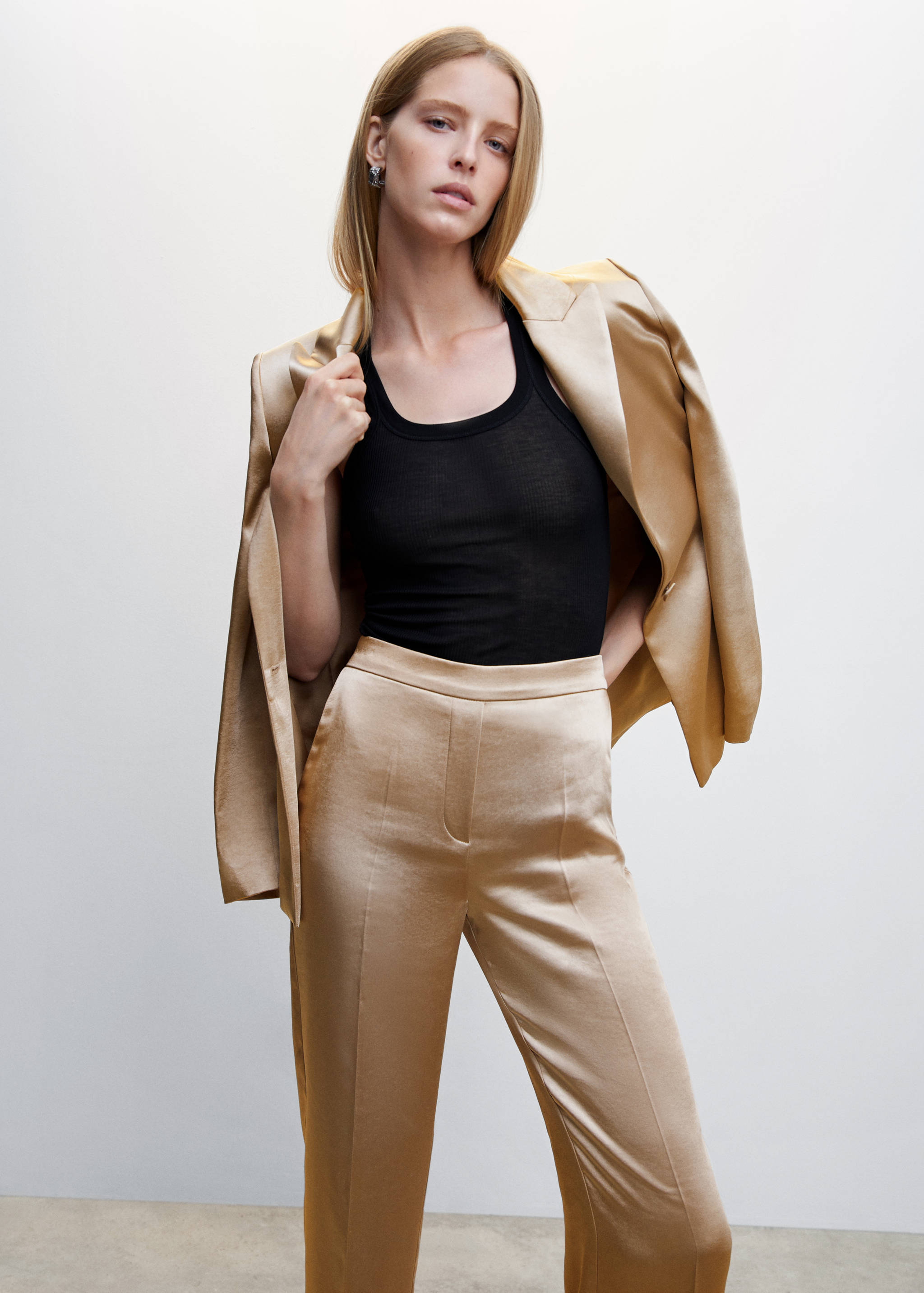 Pantalon satiné taille élastique - Détail de l'article 1