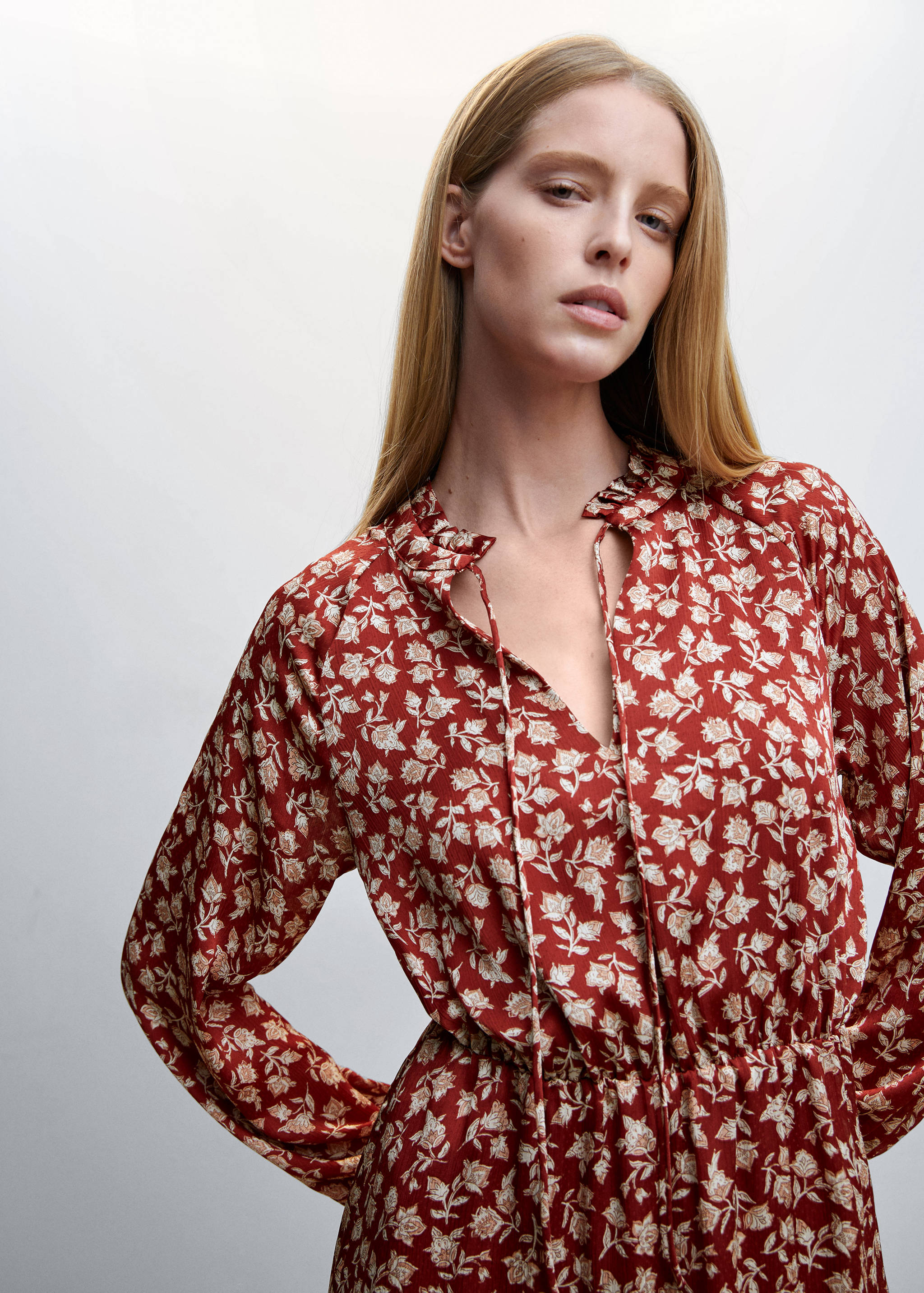 Floral ruffled dress - Details of the article 1