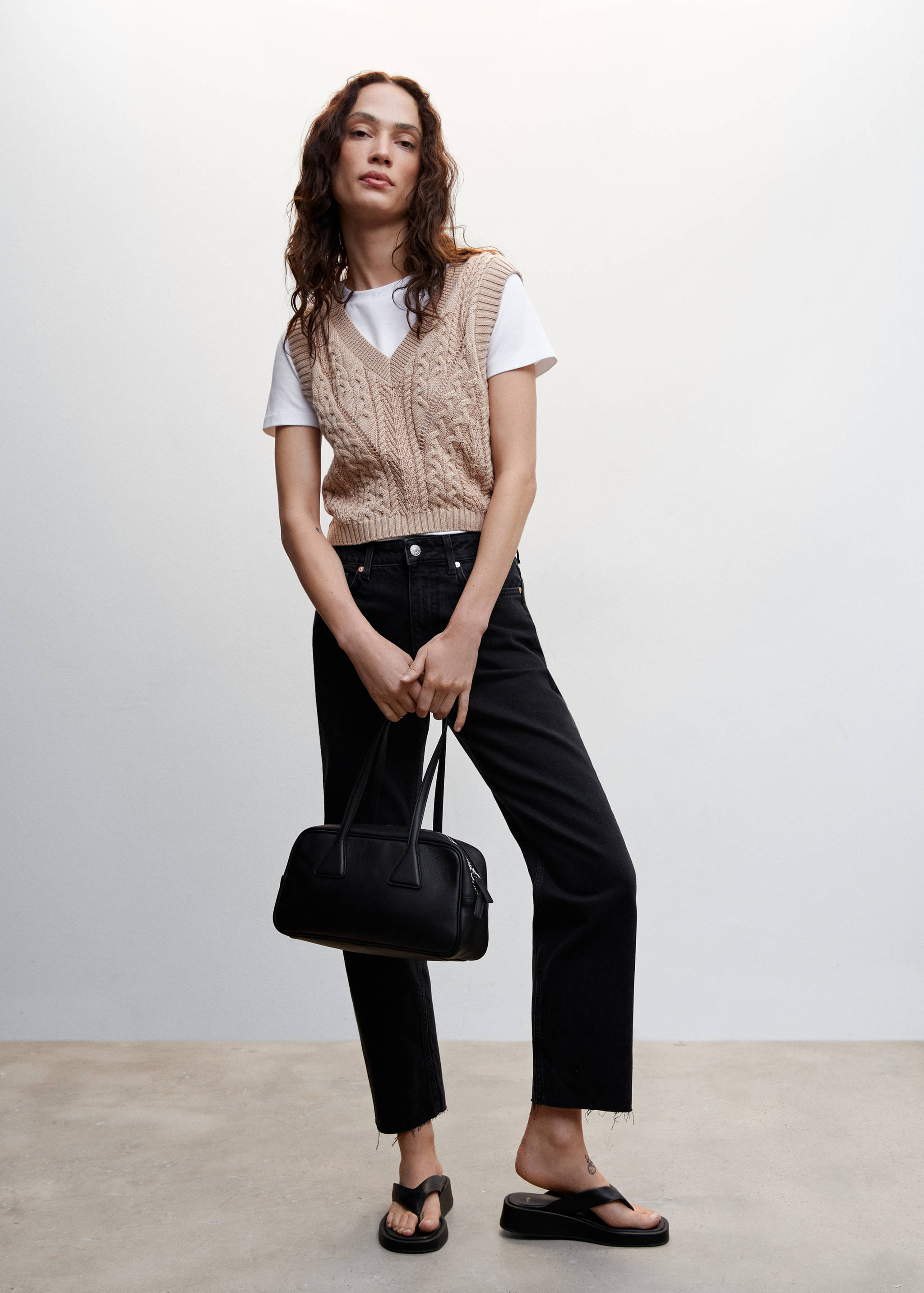 Jeans rectos tiro alto - Plano general