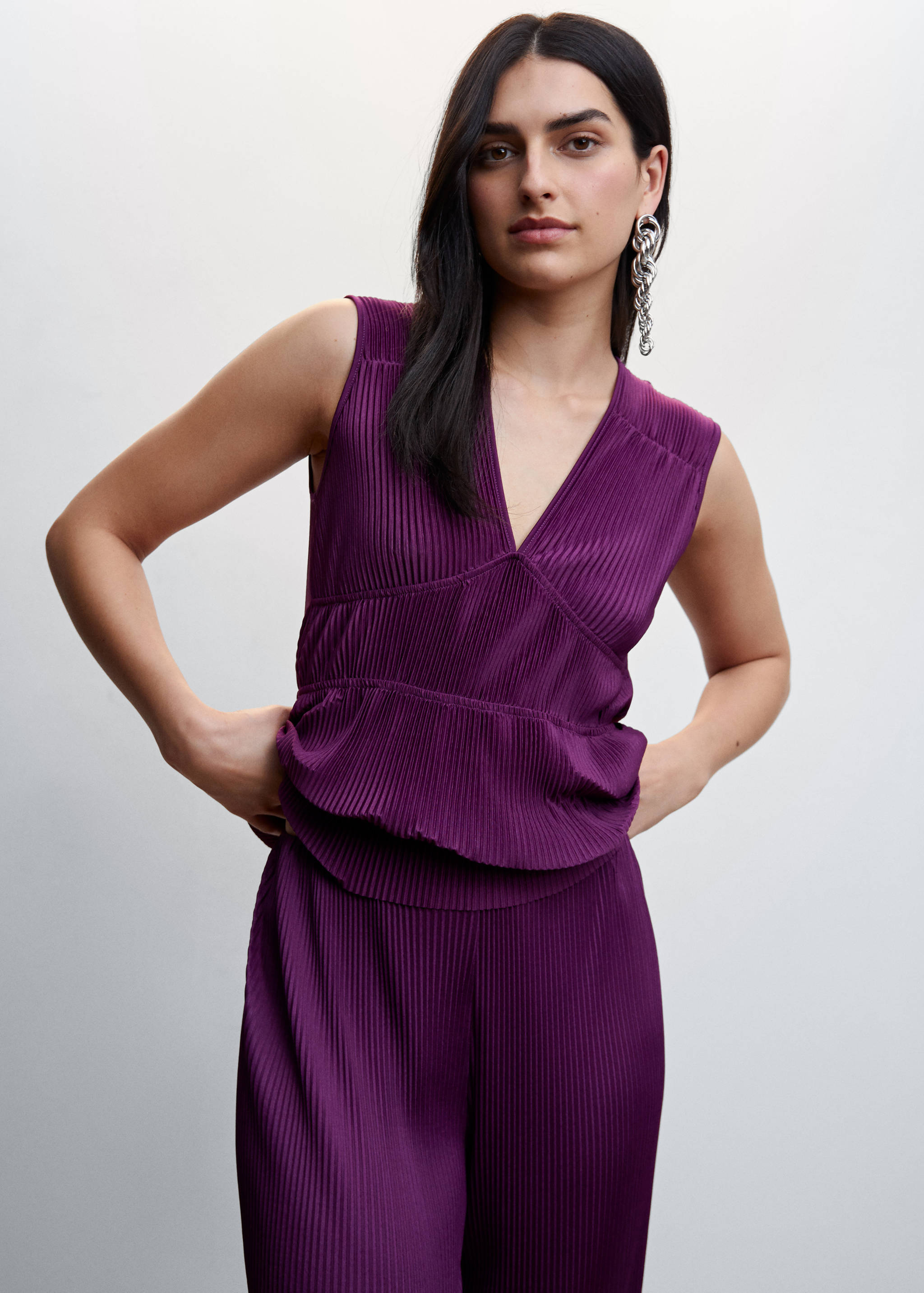 Pantalón palazzo plisado - Detalle del artículo 1