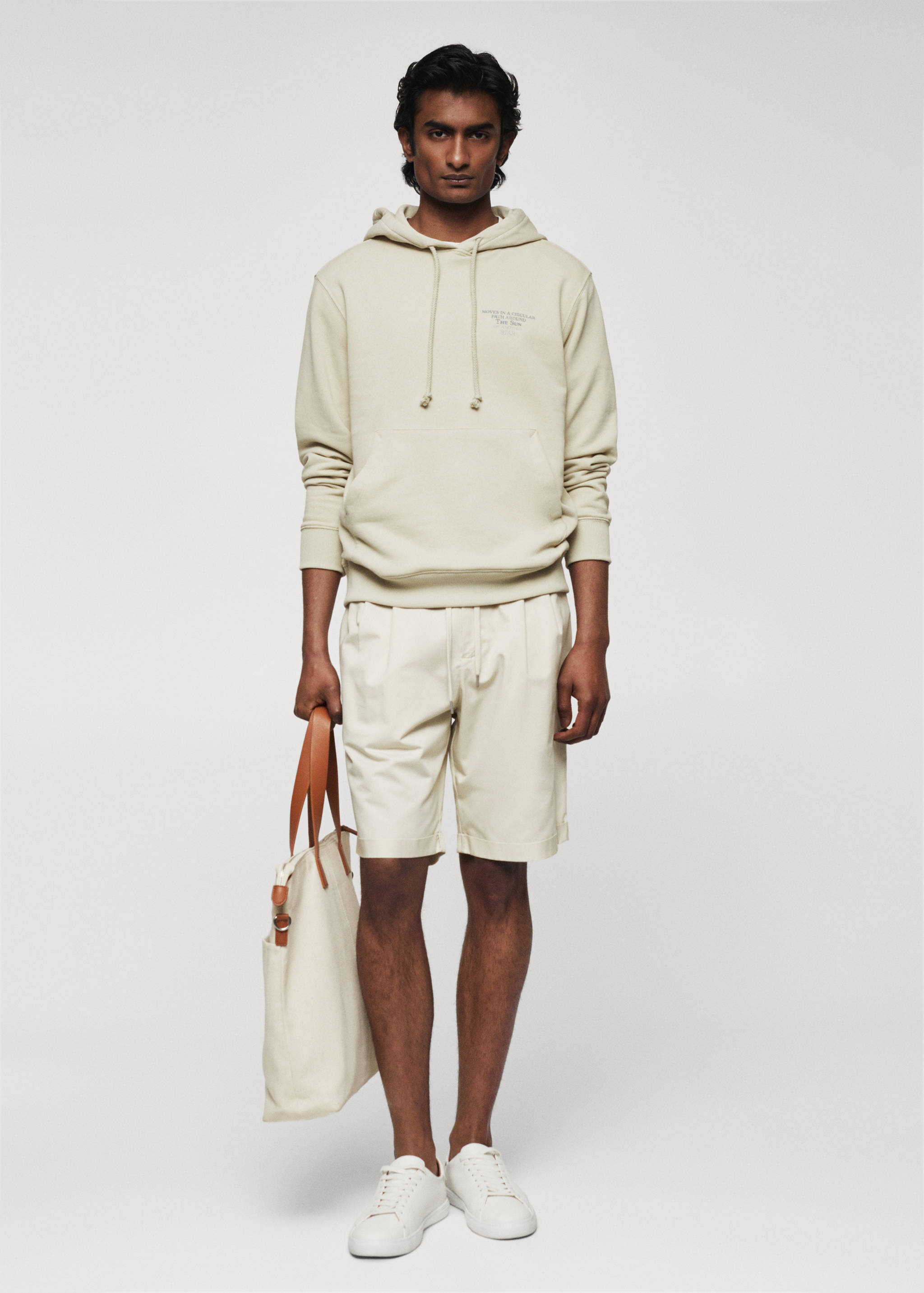 Sudadera capucha 100% algodón texto - Plano general