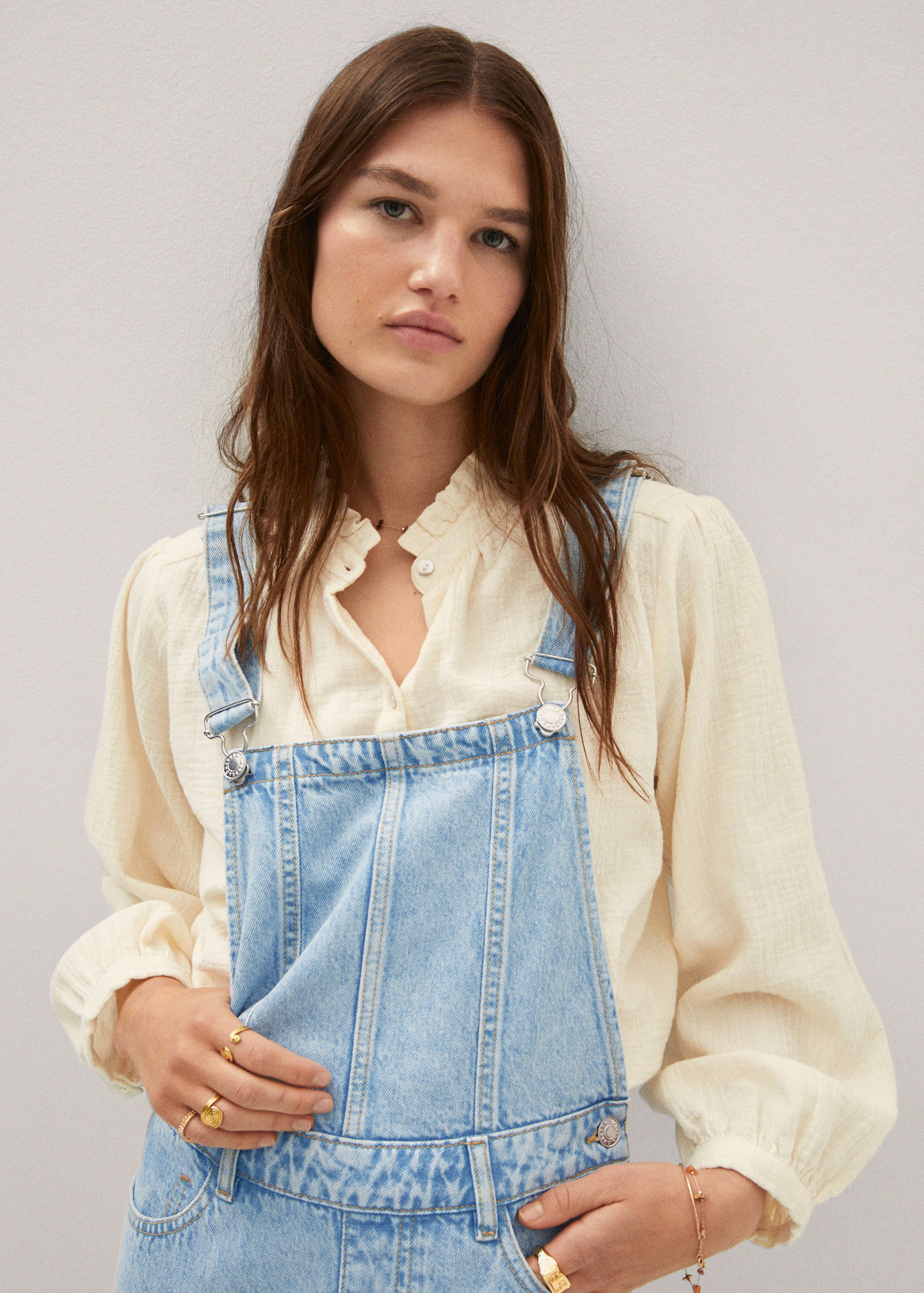 Lined denim dungarees - Details of the article 1