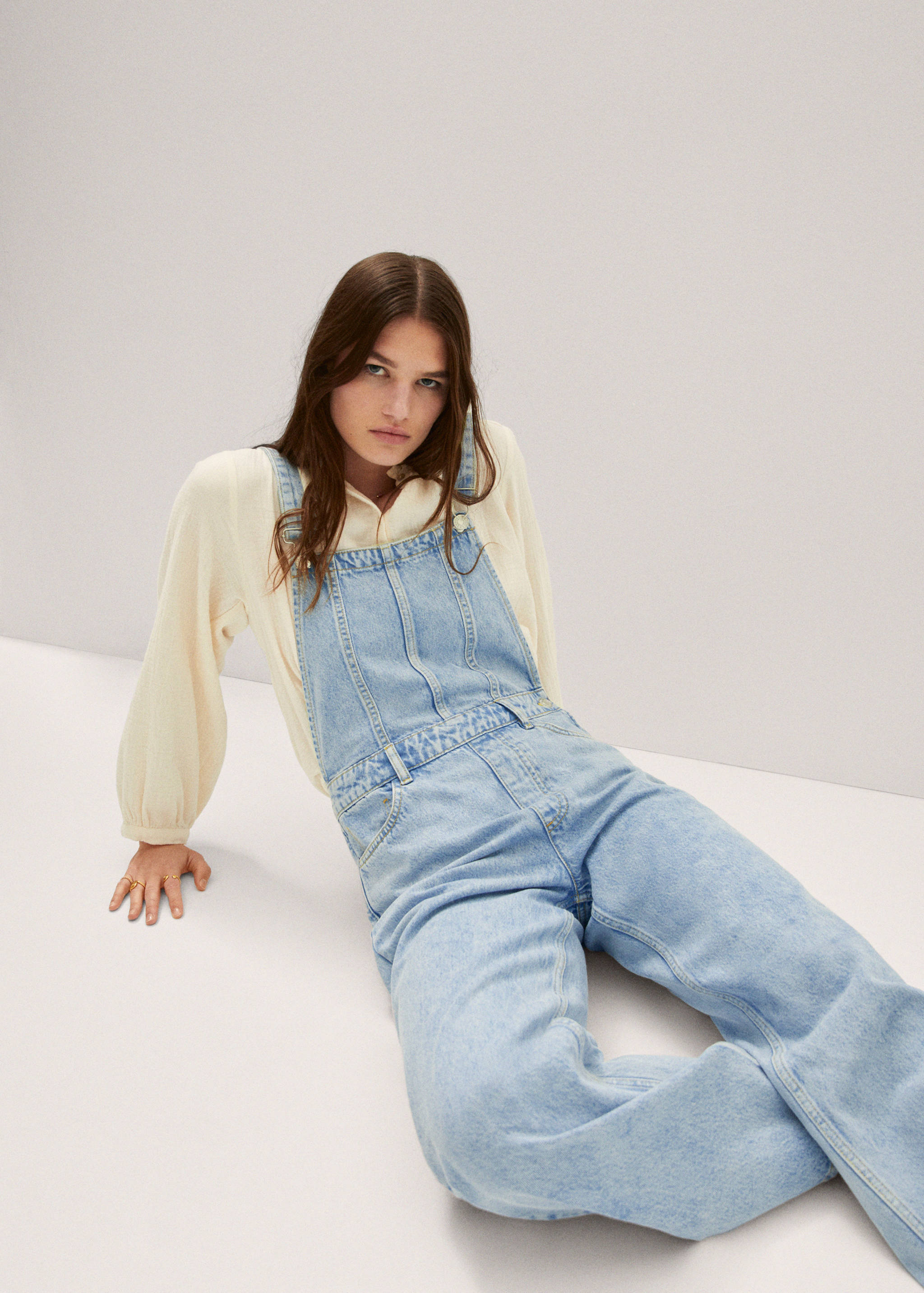 Lined denim dungarees - Details of the article 2