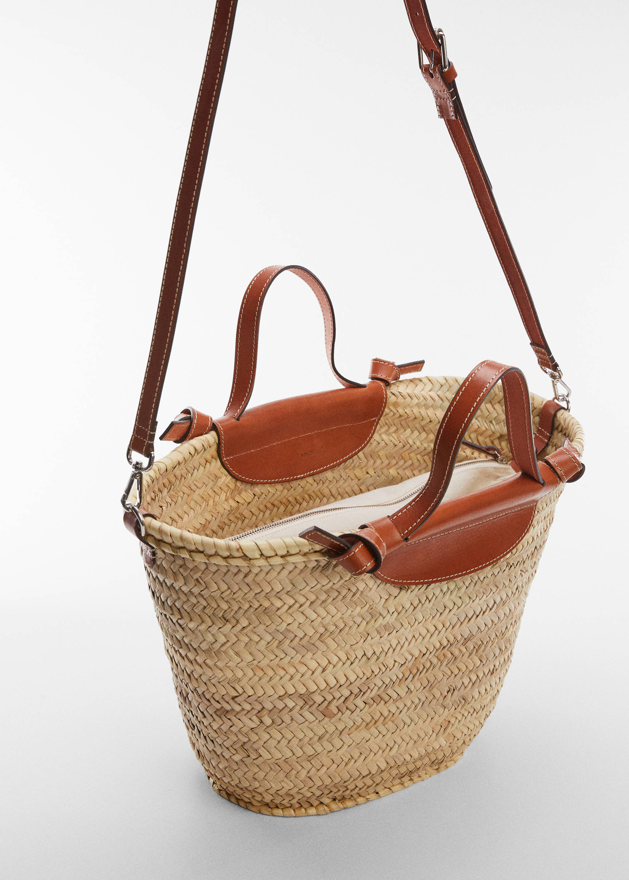 Raffia tote bag - Medium plane