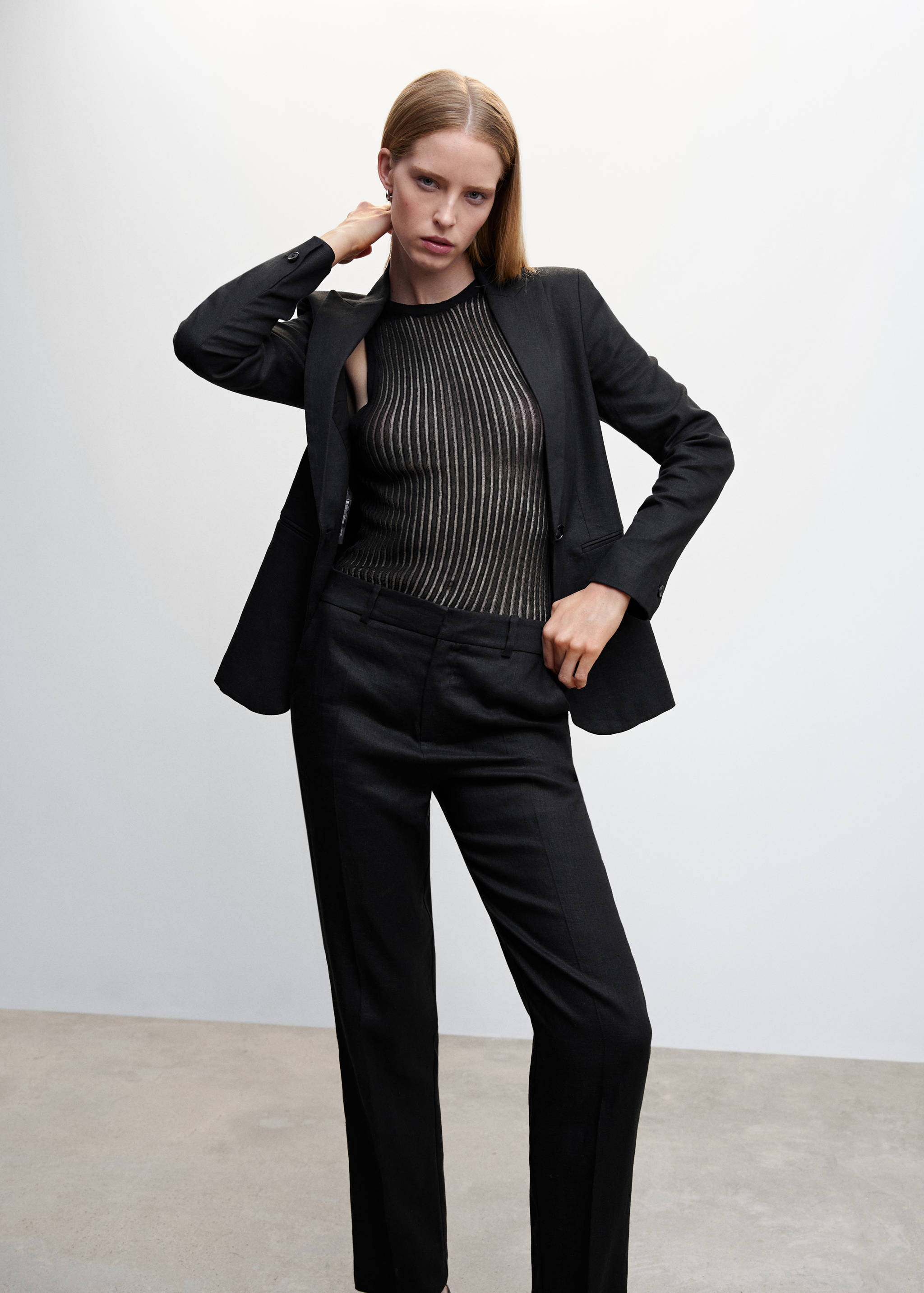 Костюмные брюки 100% лен - Деталь изделия 1