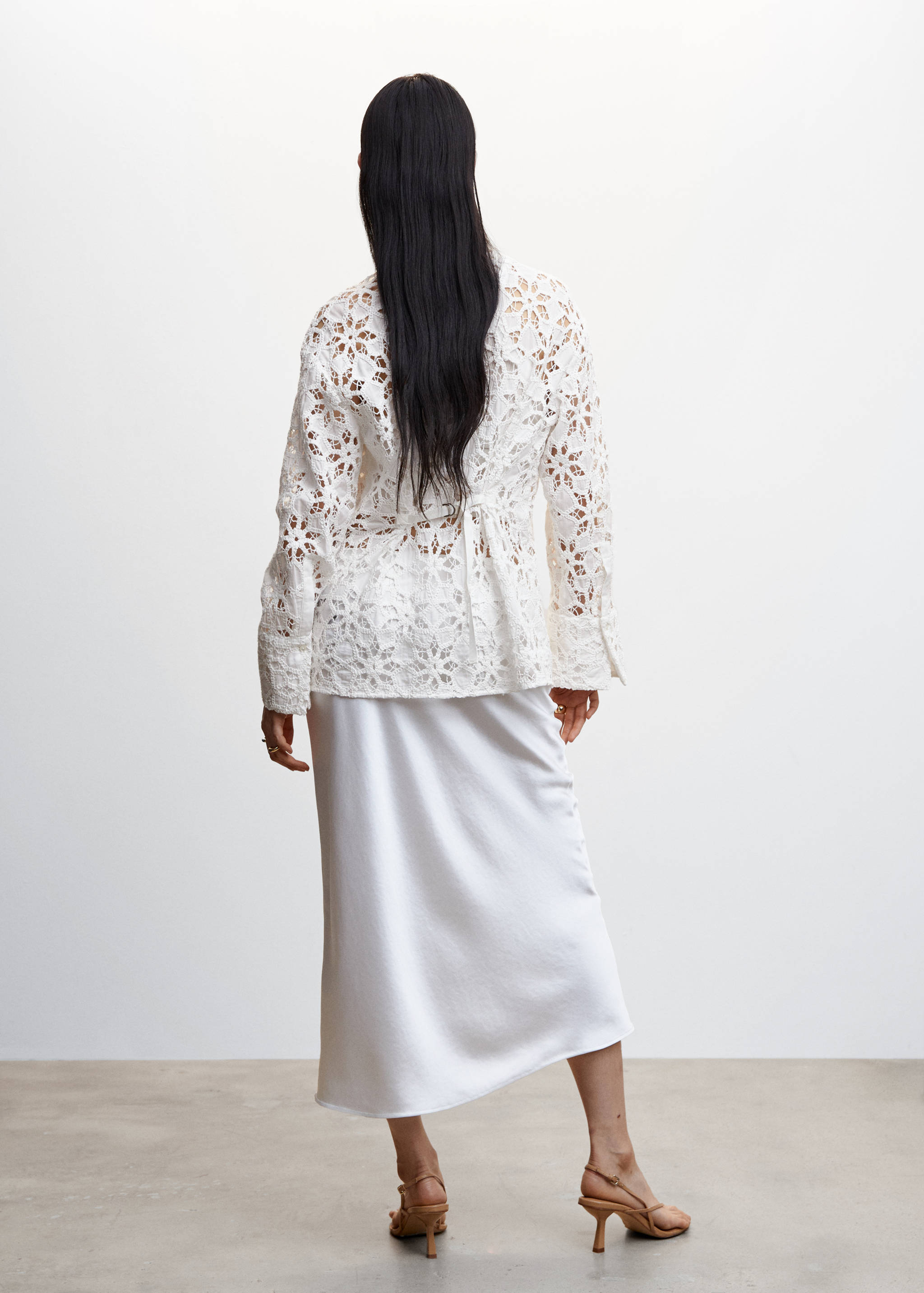 Guipure shirt with stripe detail - Reverse of the article