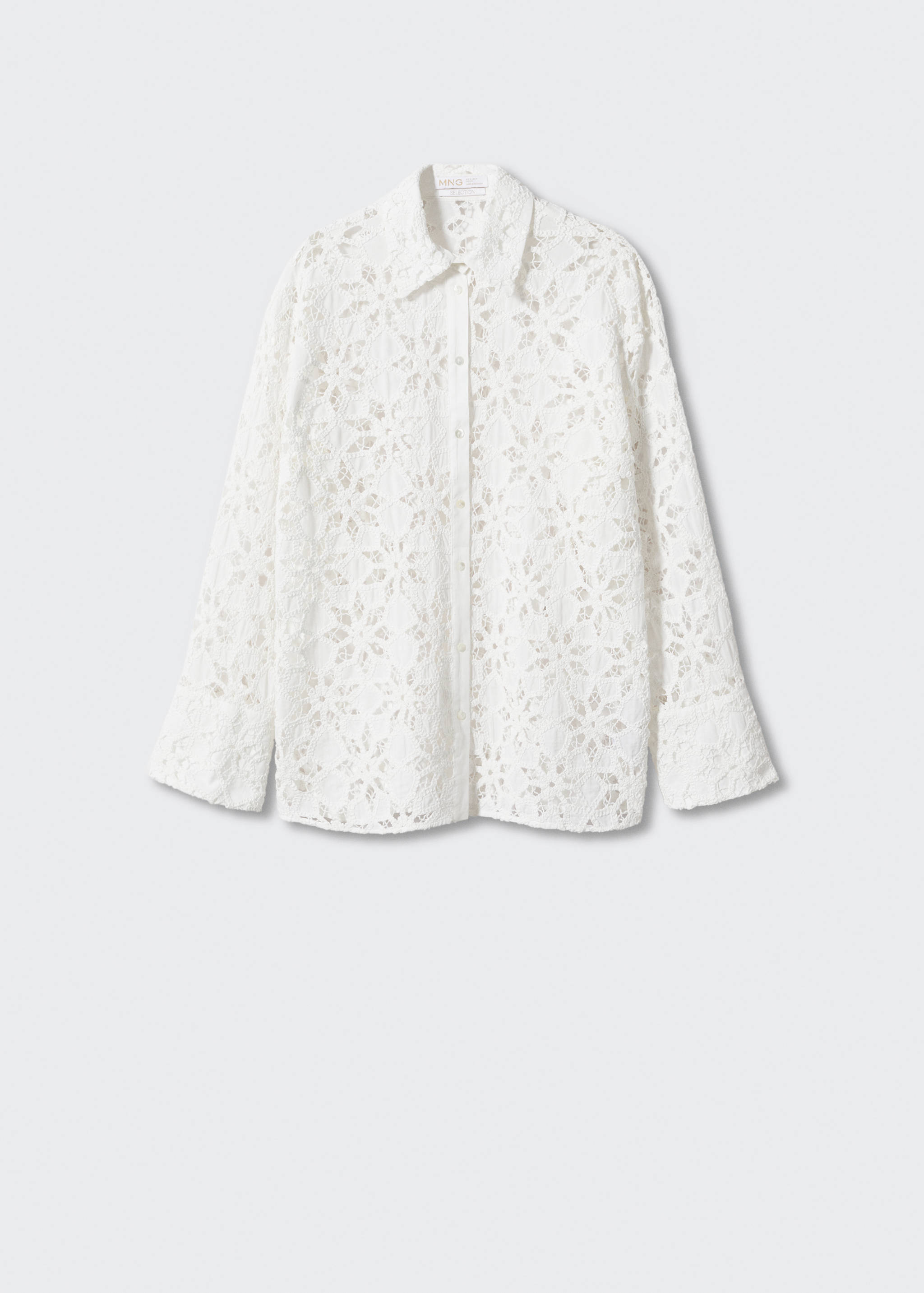 Guipure shirt with stripe detail - Article without model