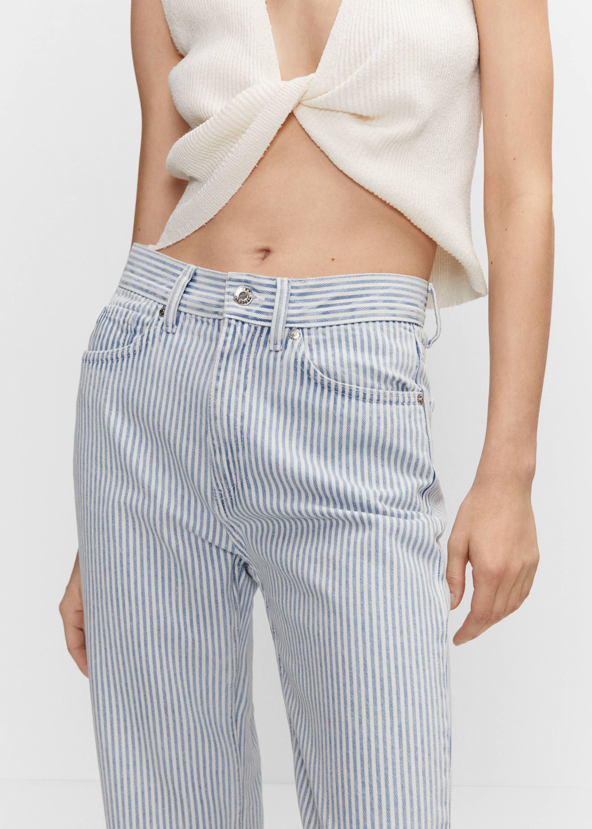 Straight striped jeans - Details of the article 6