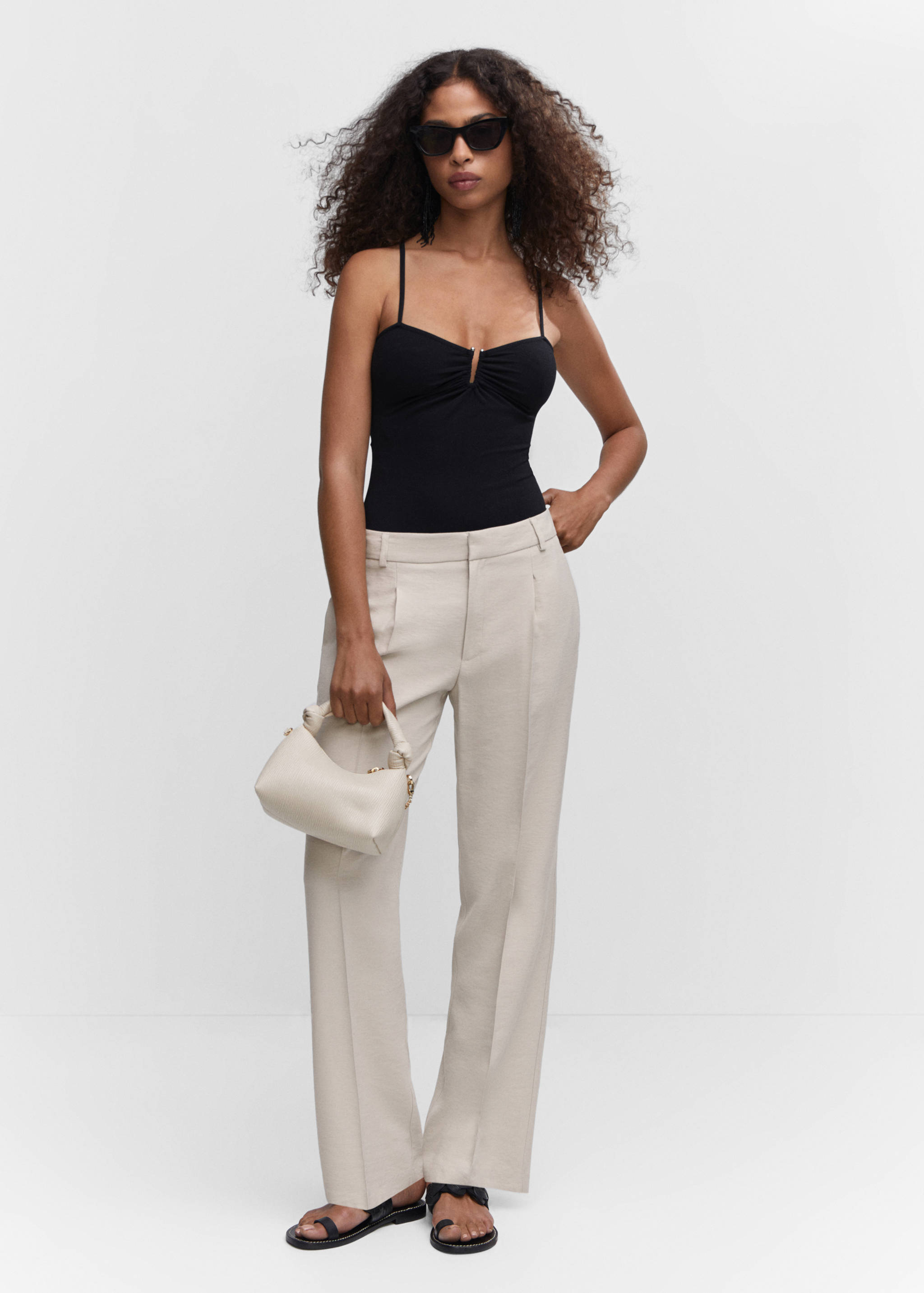Straight-fit pleated trousers - General plane