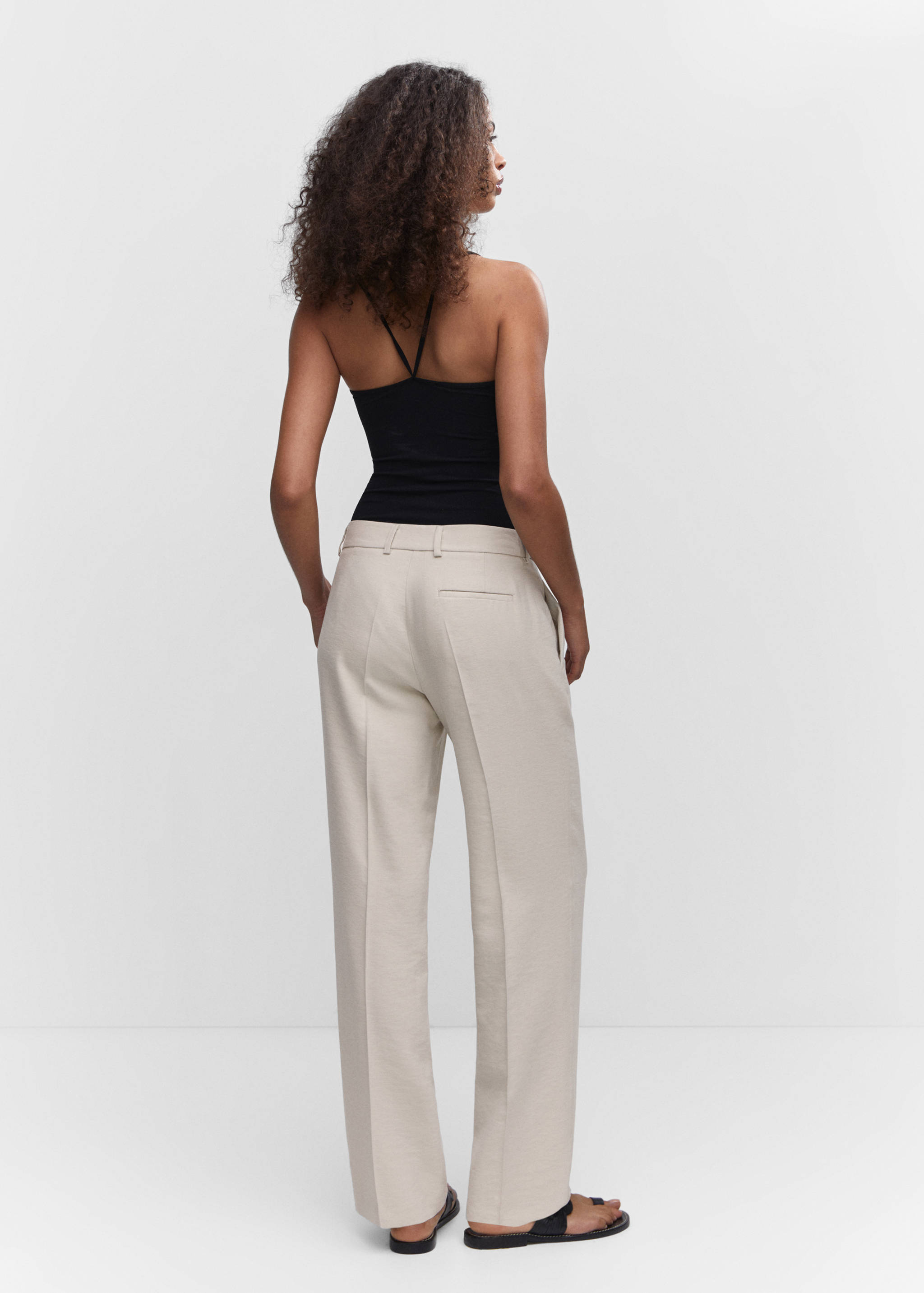 Straight-fit pleated trousers - Reverse of the article