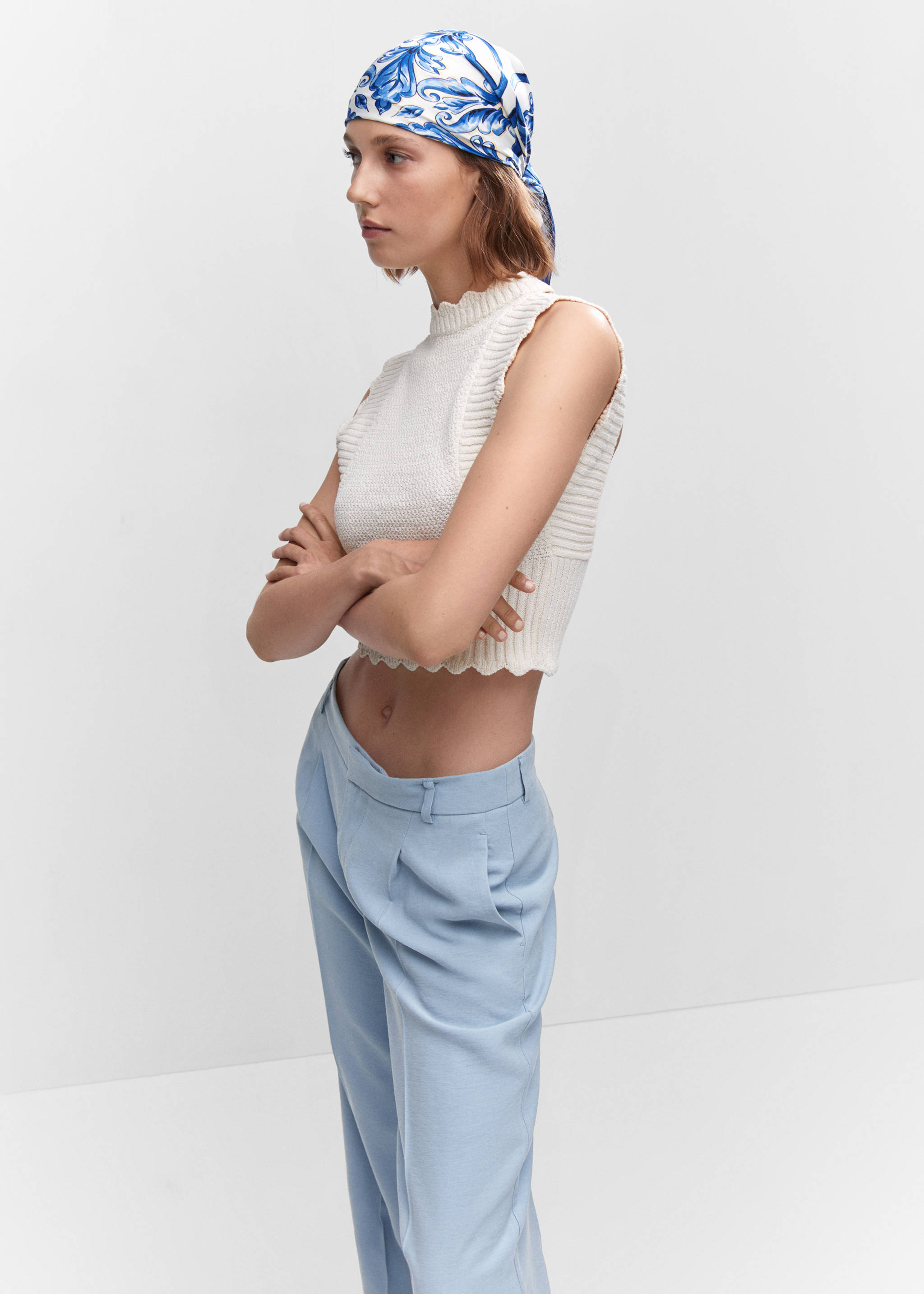 Straight-fit pleated trousers - Details of the article 6