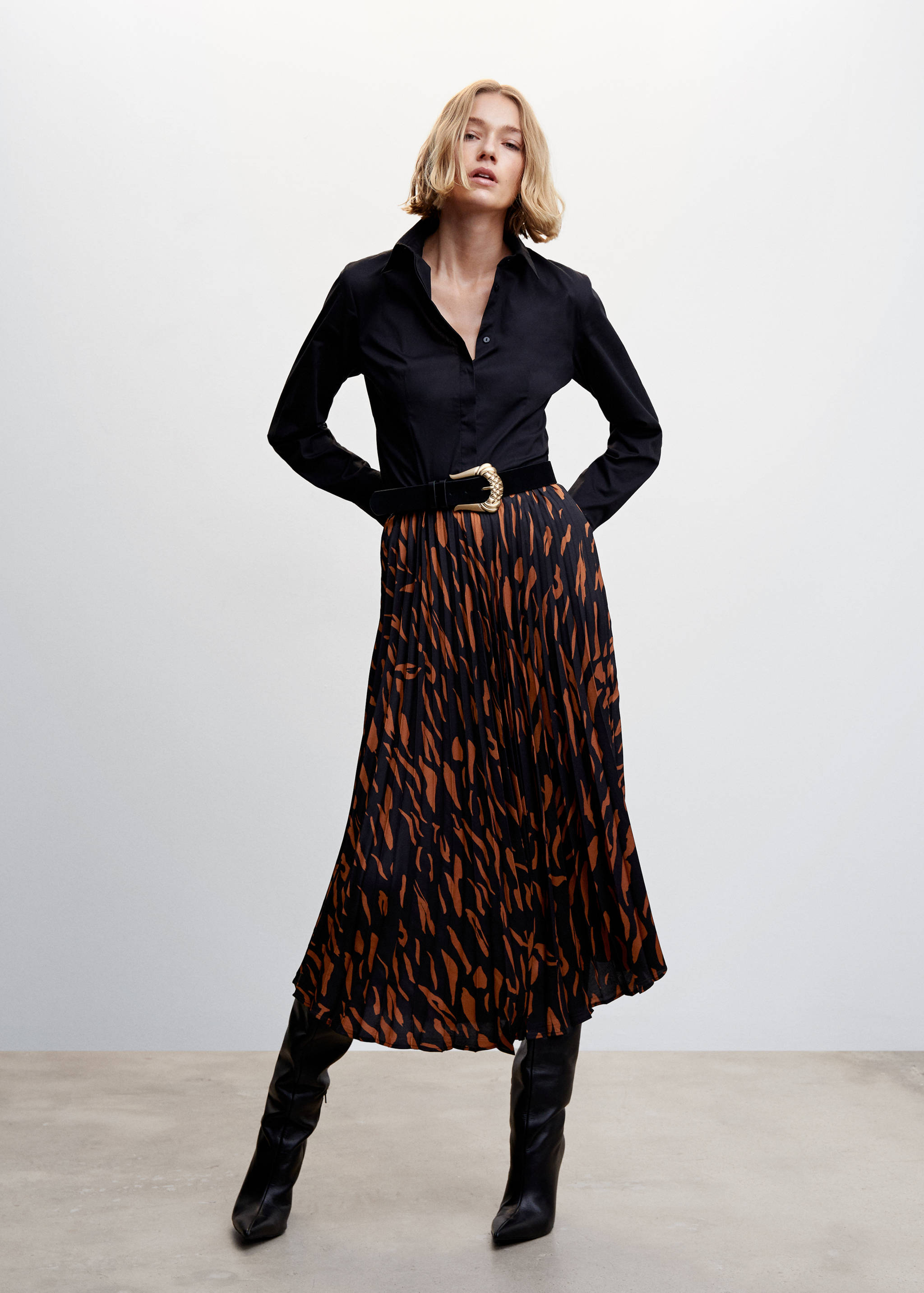 Φούστα πλισέ αφηρημένο τύπωμα - Γενικό πλάνο