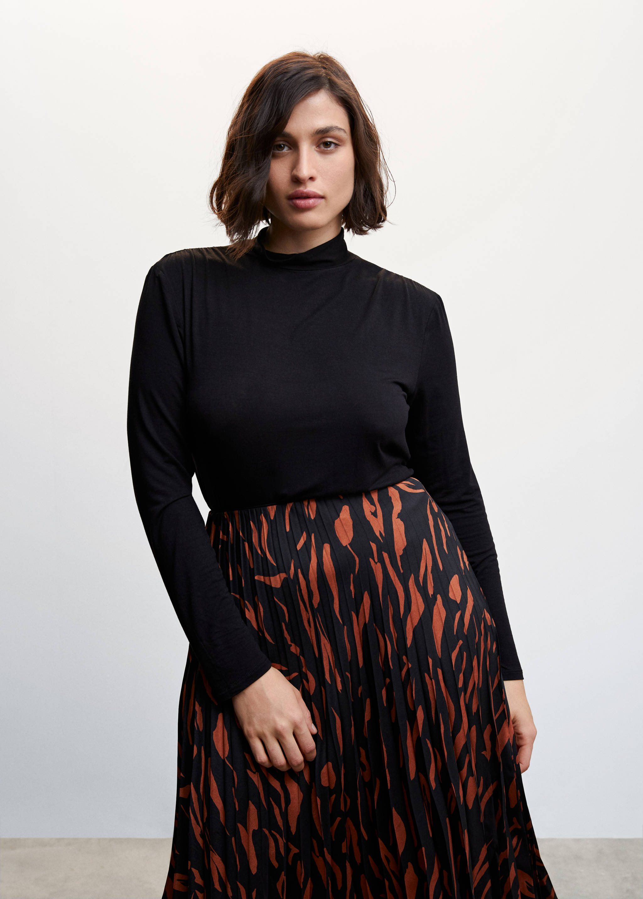 Φούστα πλισέ αφηρημένο τύπωμα - Λεπτομέρεια του προϊόντος 5