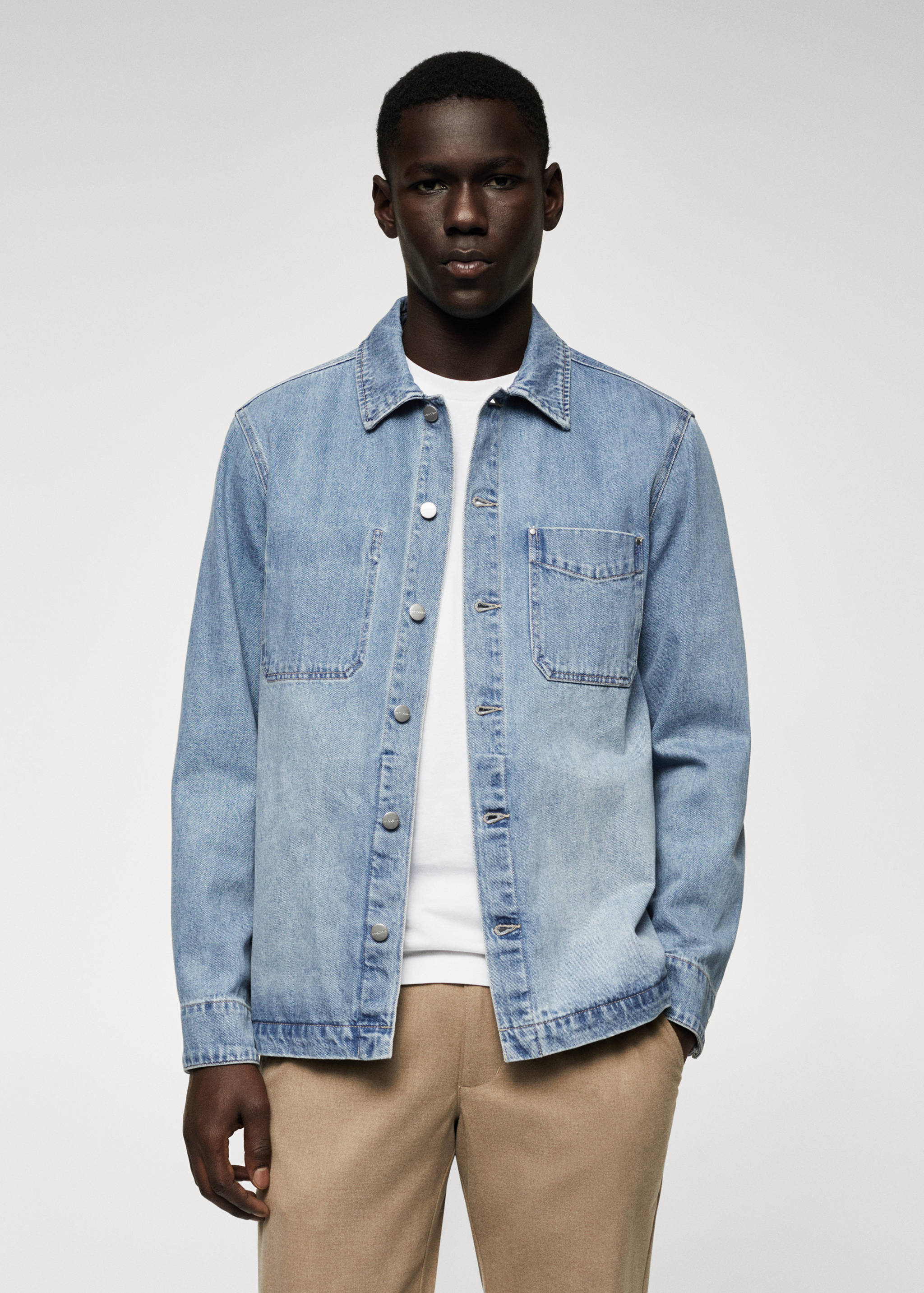 Pocket denim overshirt - Medium plane