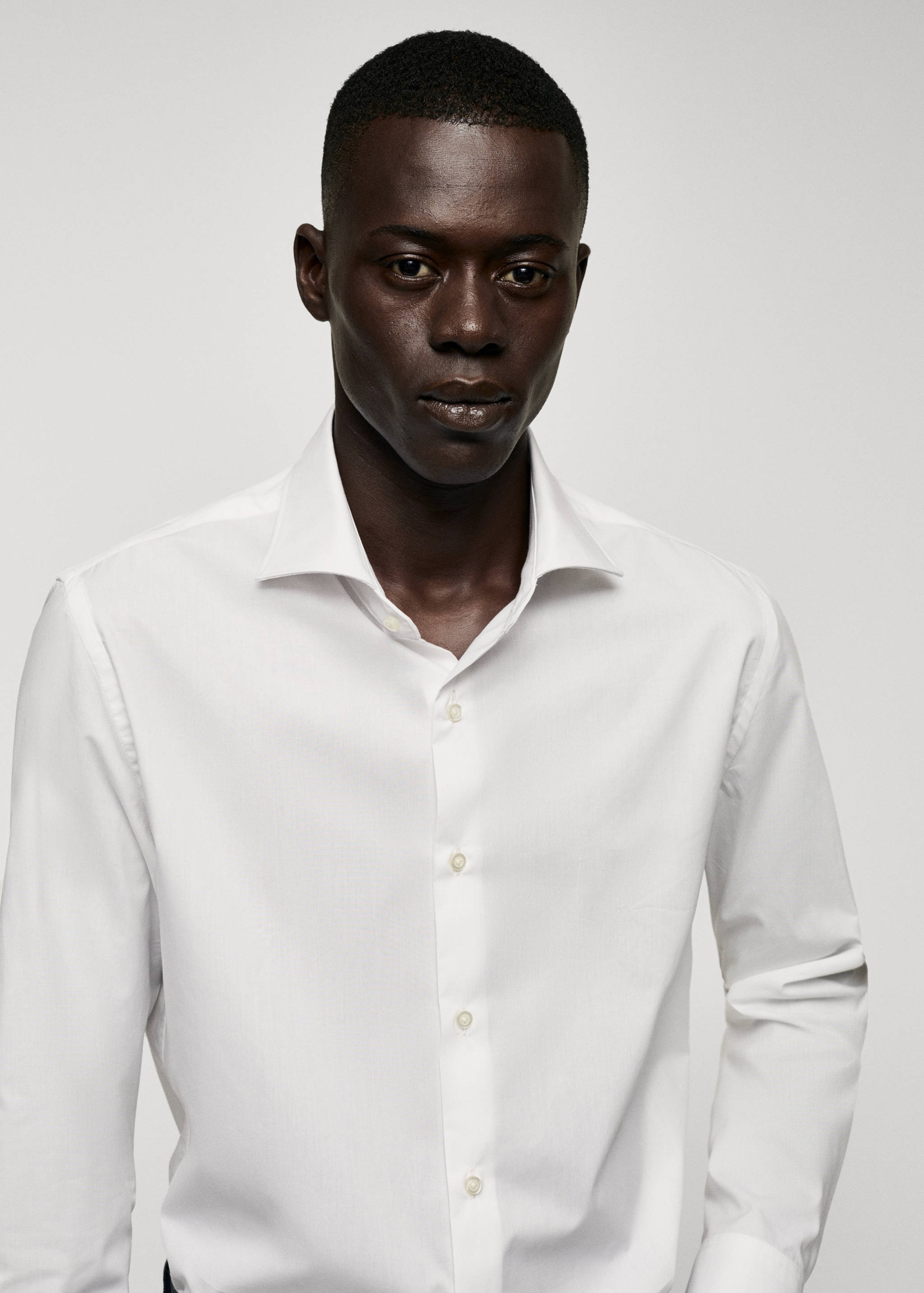 Slim fit stretch cotton shirt - Details of the article 1
