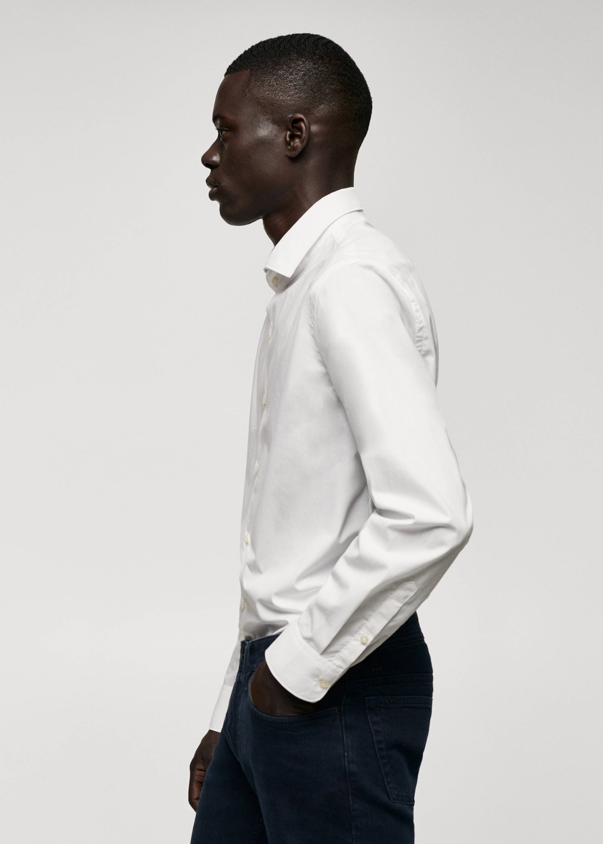 Slim fit stretch cotton shirt - Details of the article 2