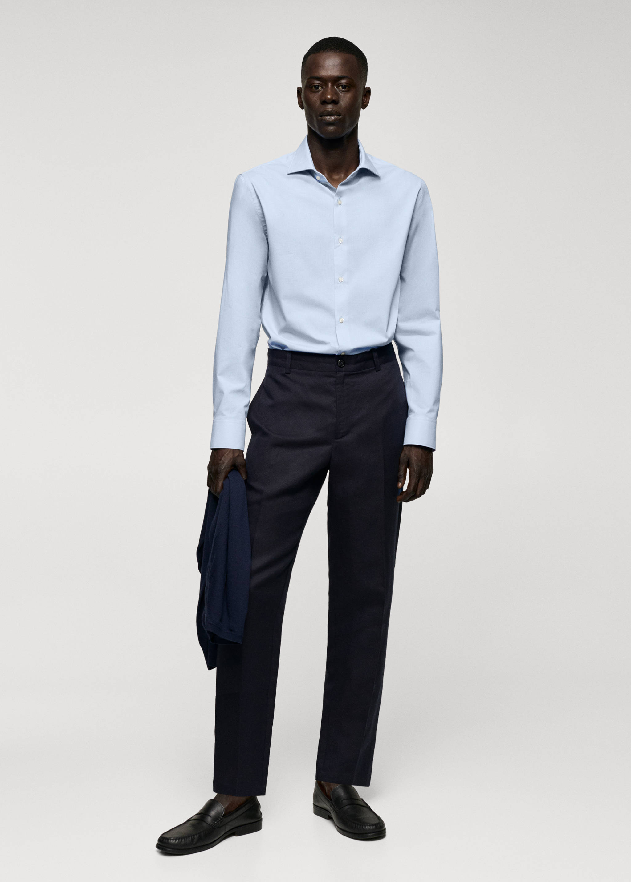 Slim fit stretch cotton shirt - General plane