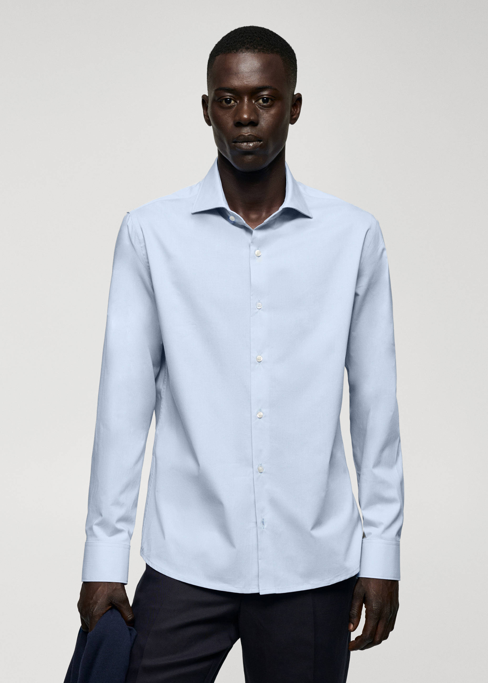 Slim fit stretch cotton shirt - Medium plane