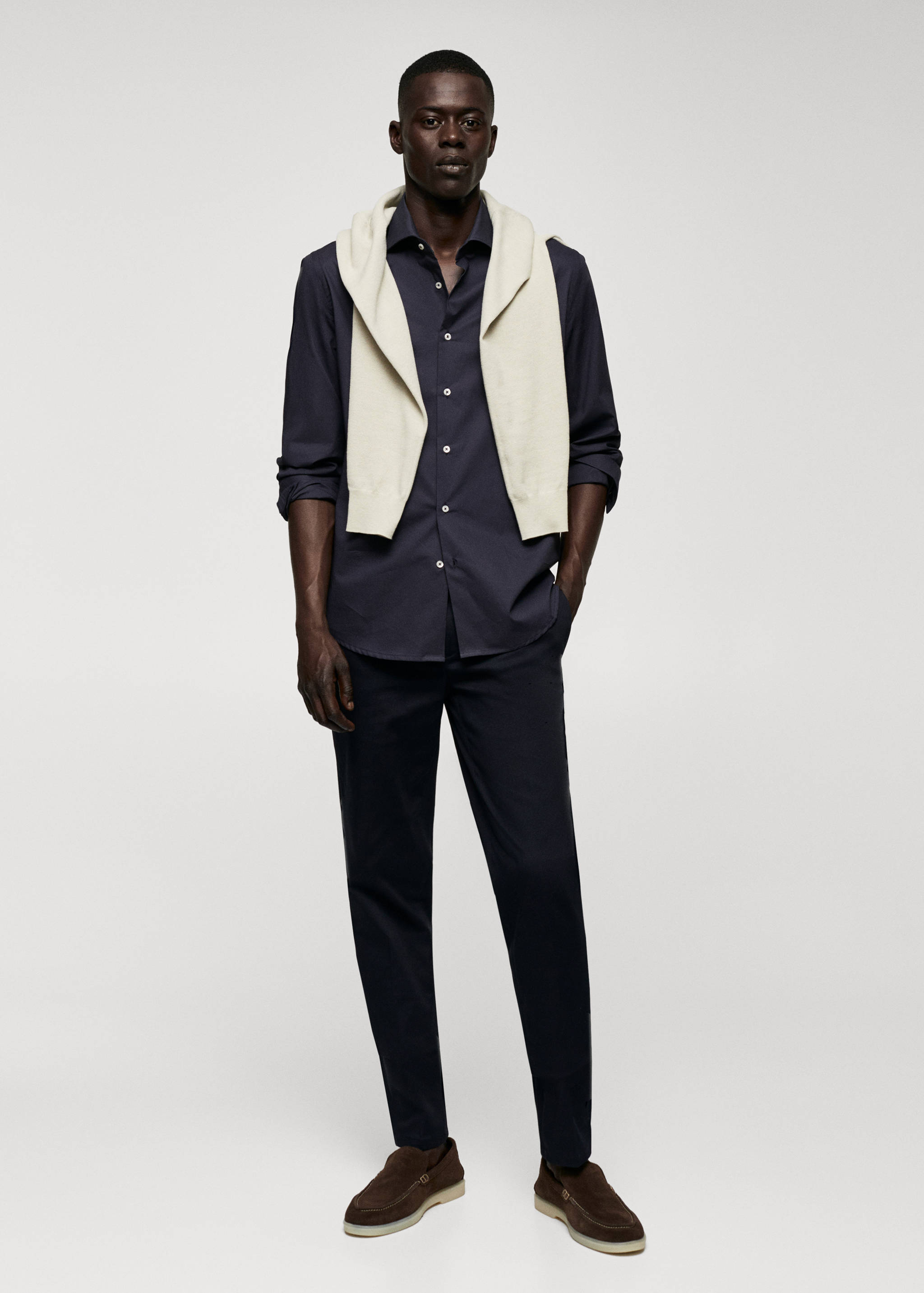 Slim fit stretch cotton shirt - General plane