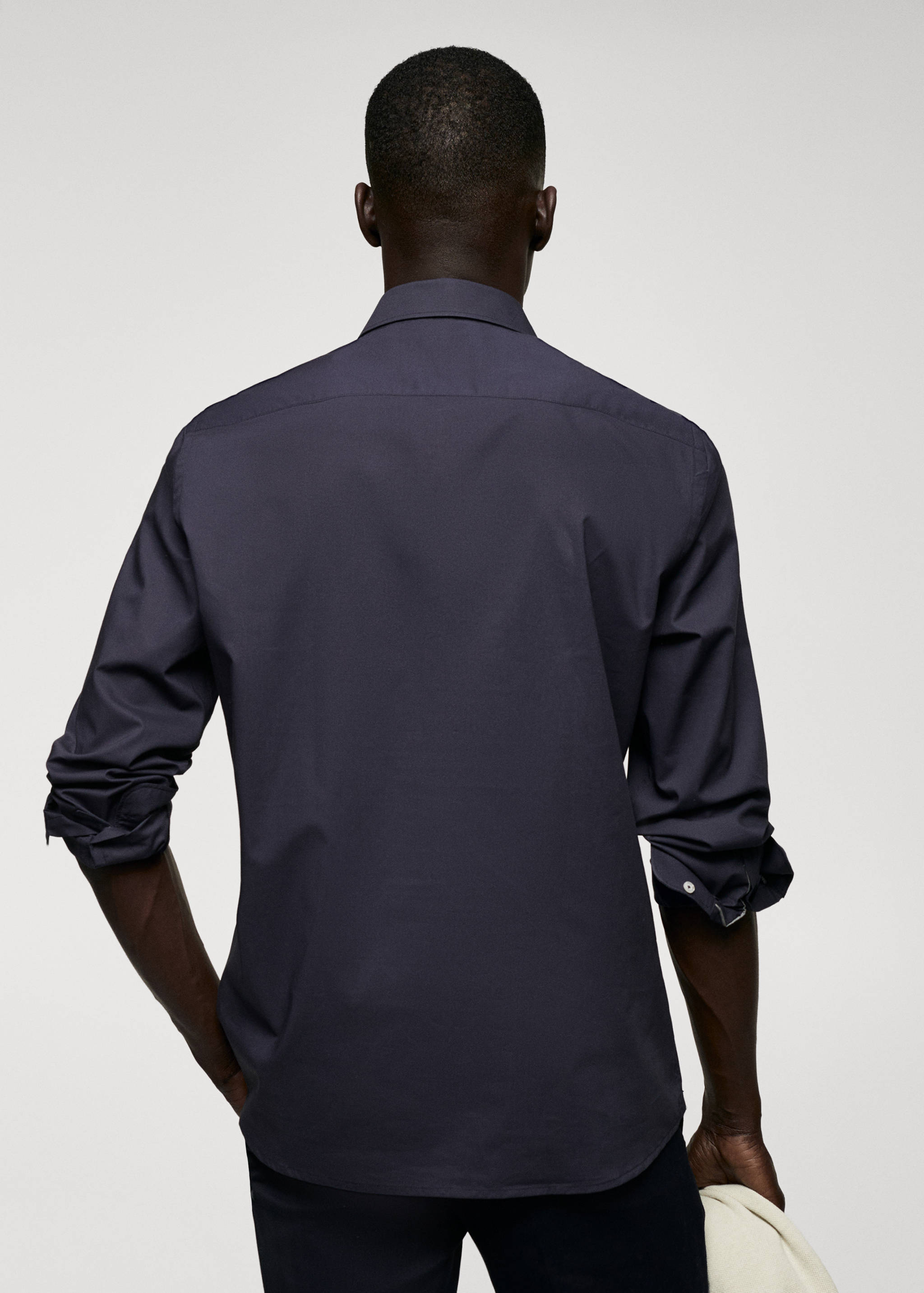 Slim fit stretch cotton shirt - Reverse of the article