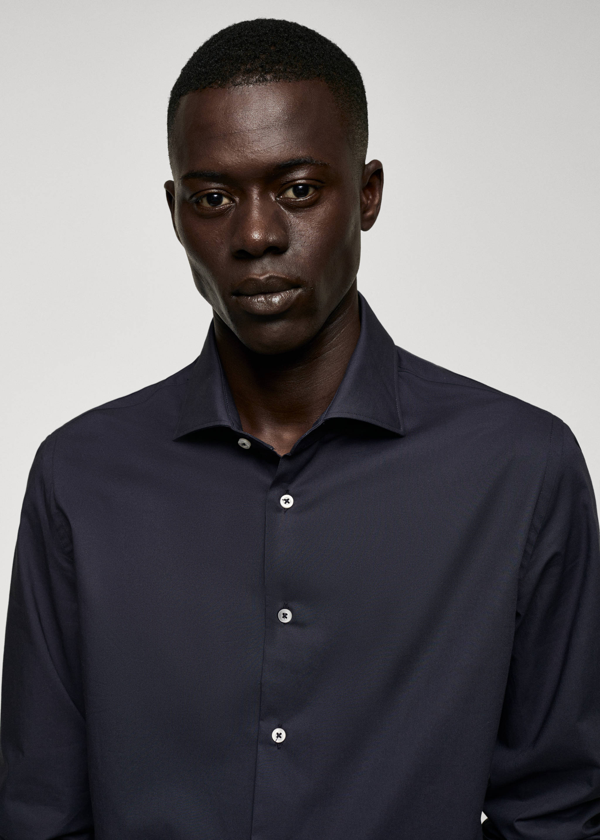Slim fit stretch cotton shirt - Details of the article 1