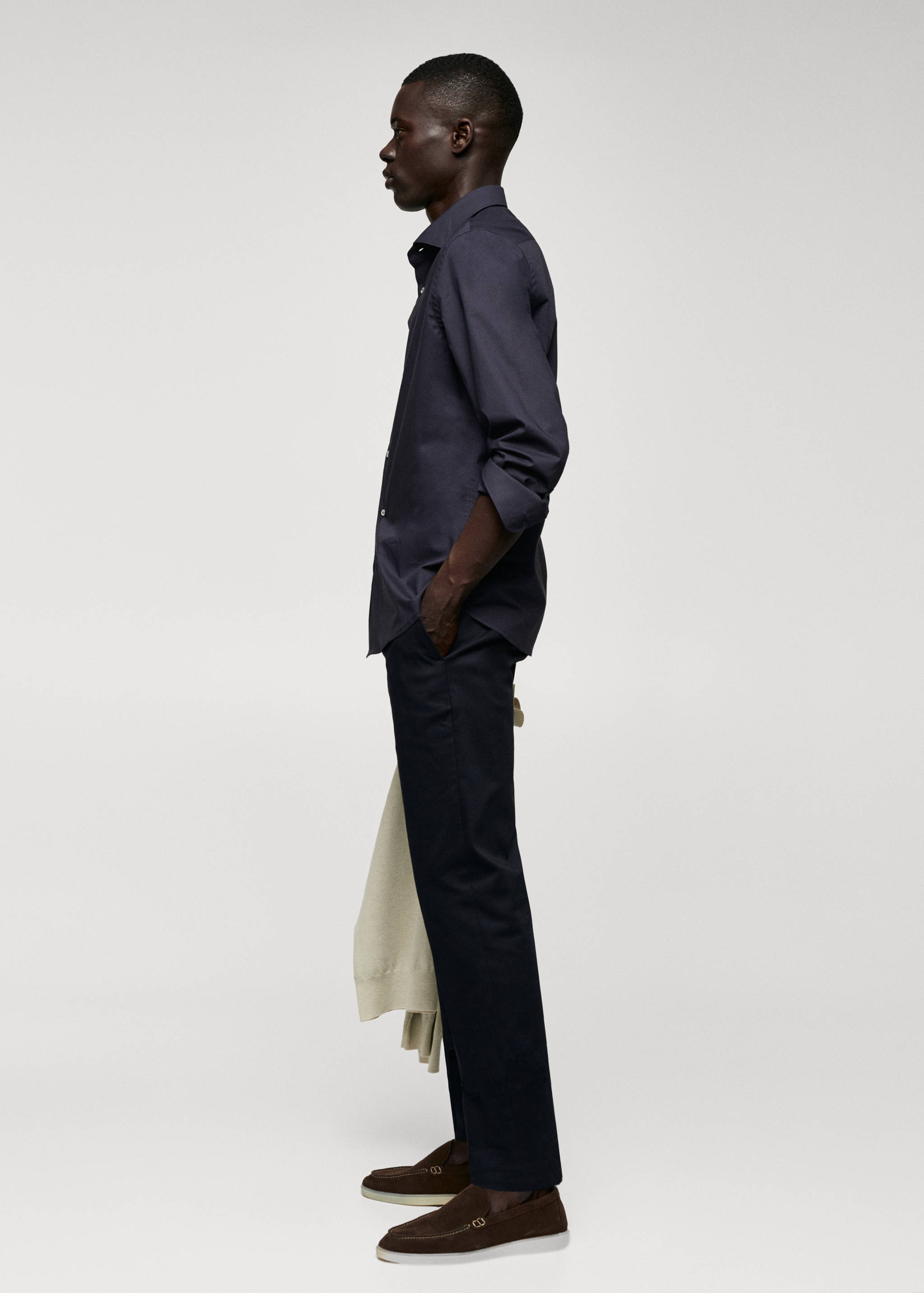 Slim fit stretch cotton shirt - Details of the article 2