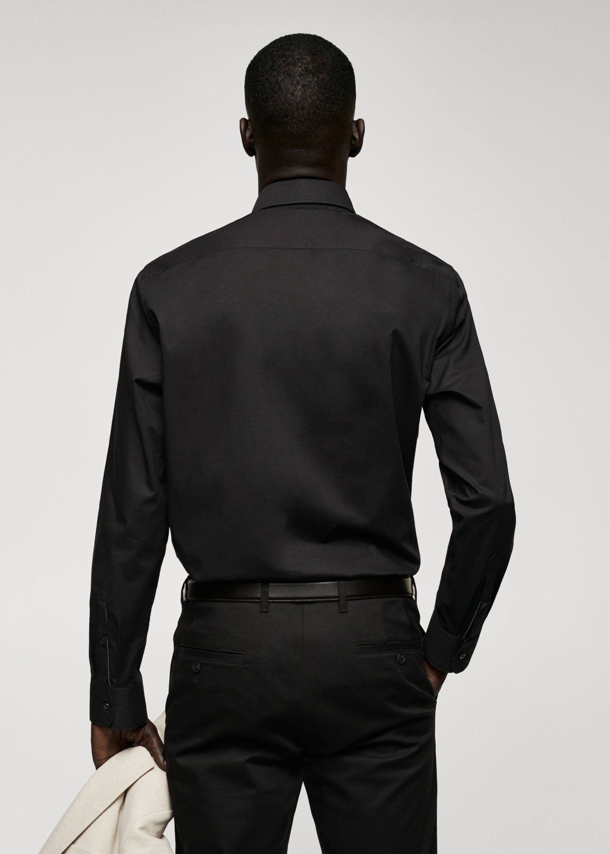 Slim fit stretch cotton shirt - Reverse of the article