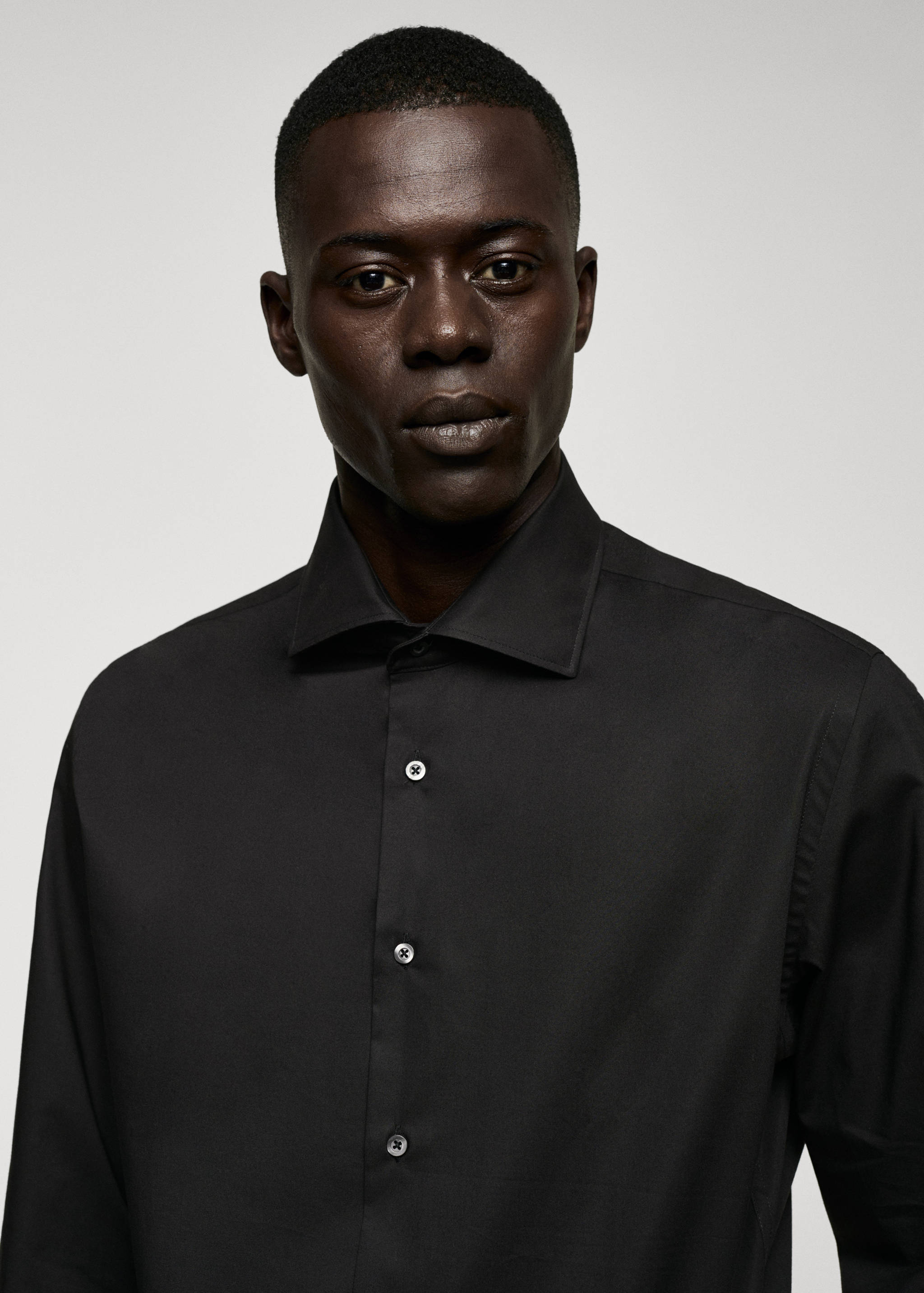 Slim fit stretch cotton shirt - Details of the article 1