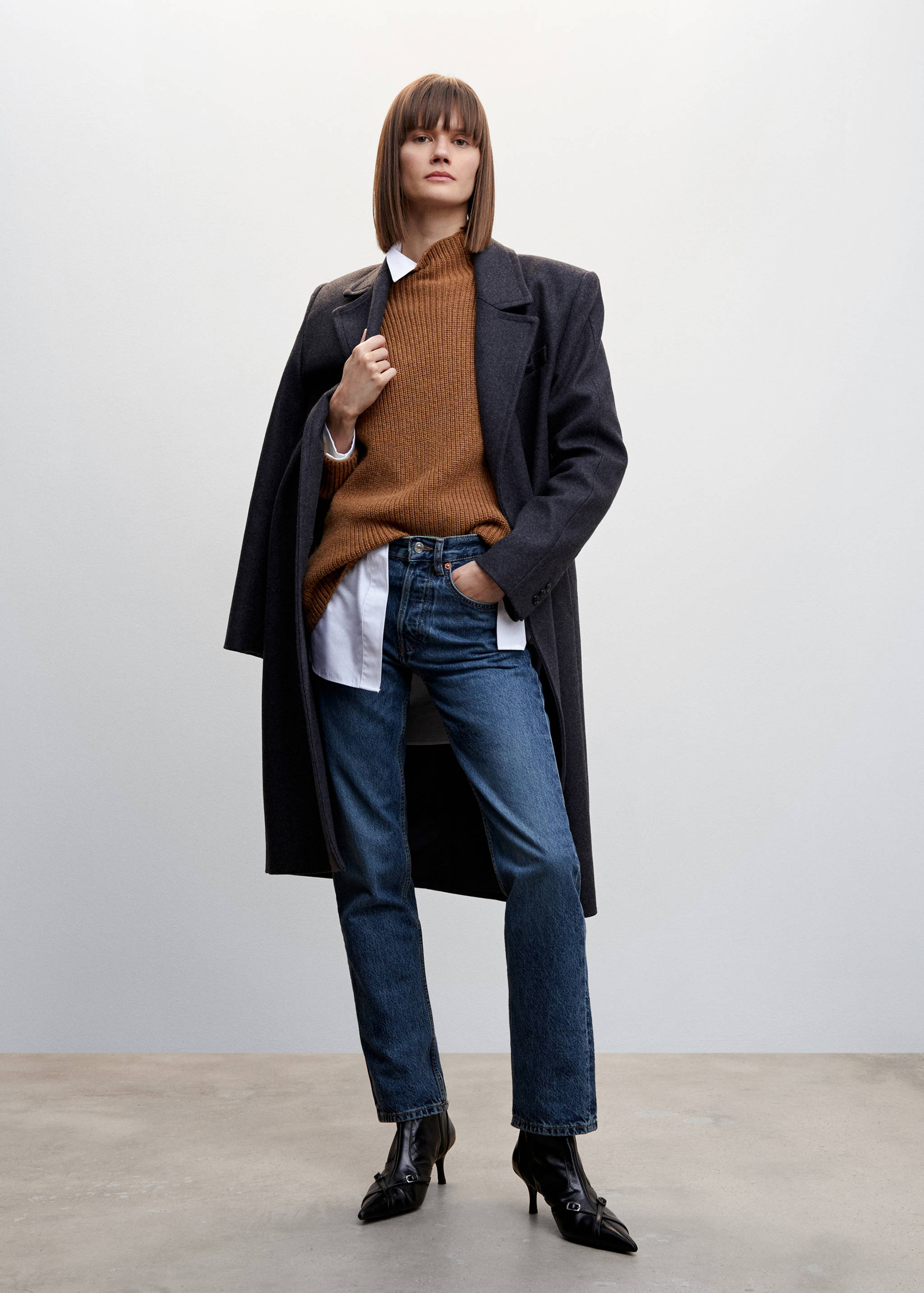 Perkins-neck rib-knit  sweater - General plane