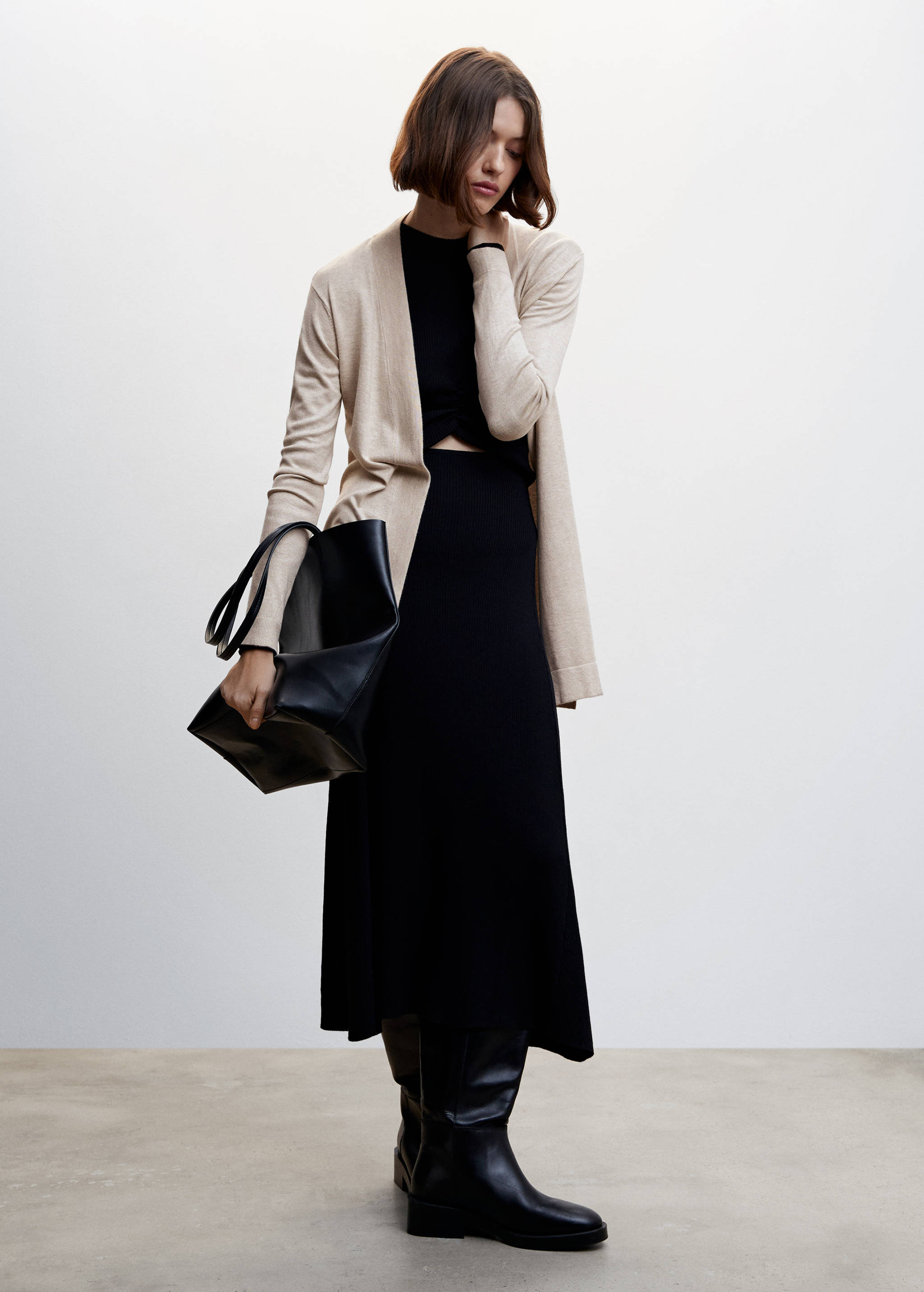 Cárdigan punto fino - Plano general