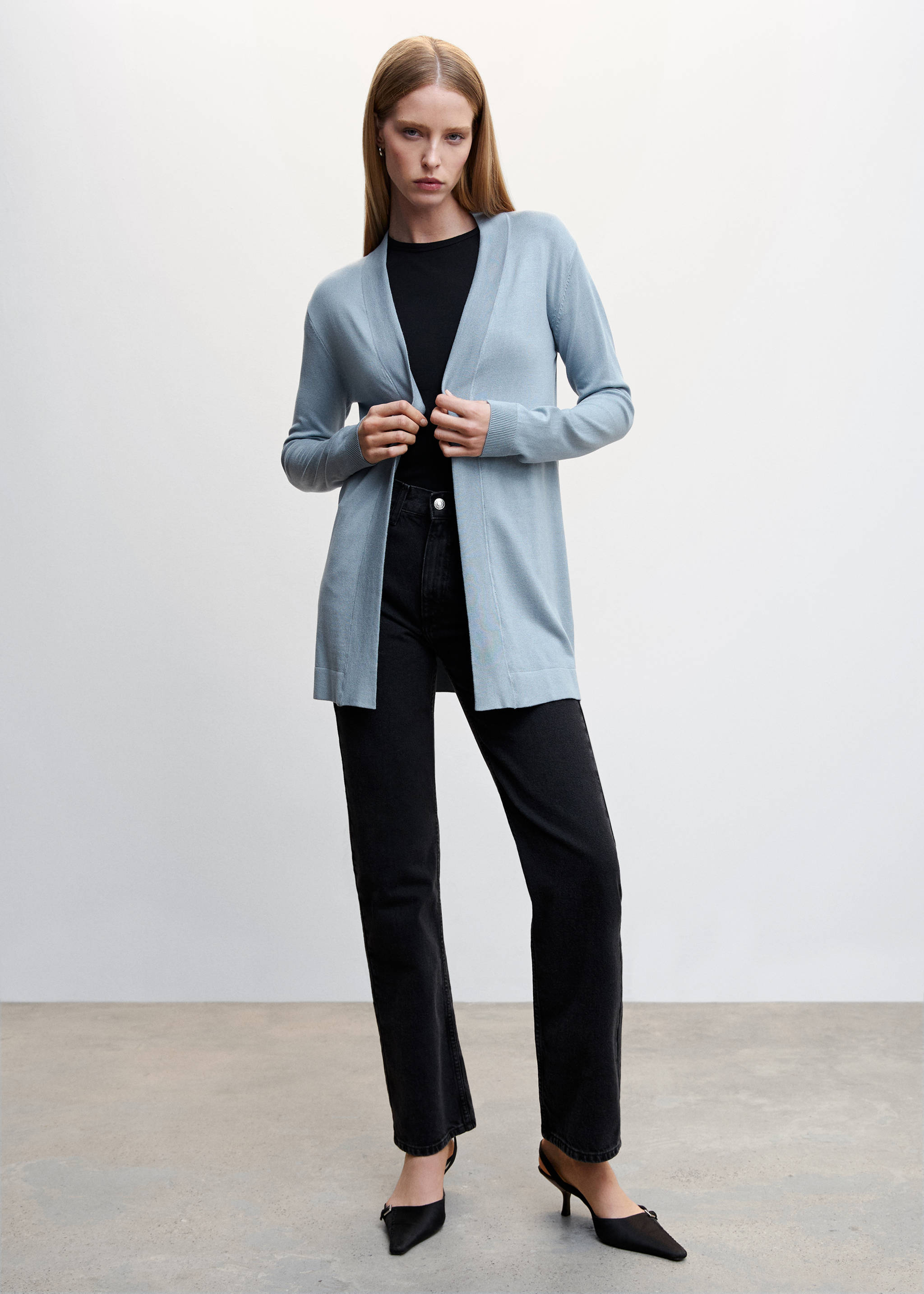 Cárdigan punto fino - Plano general