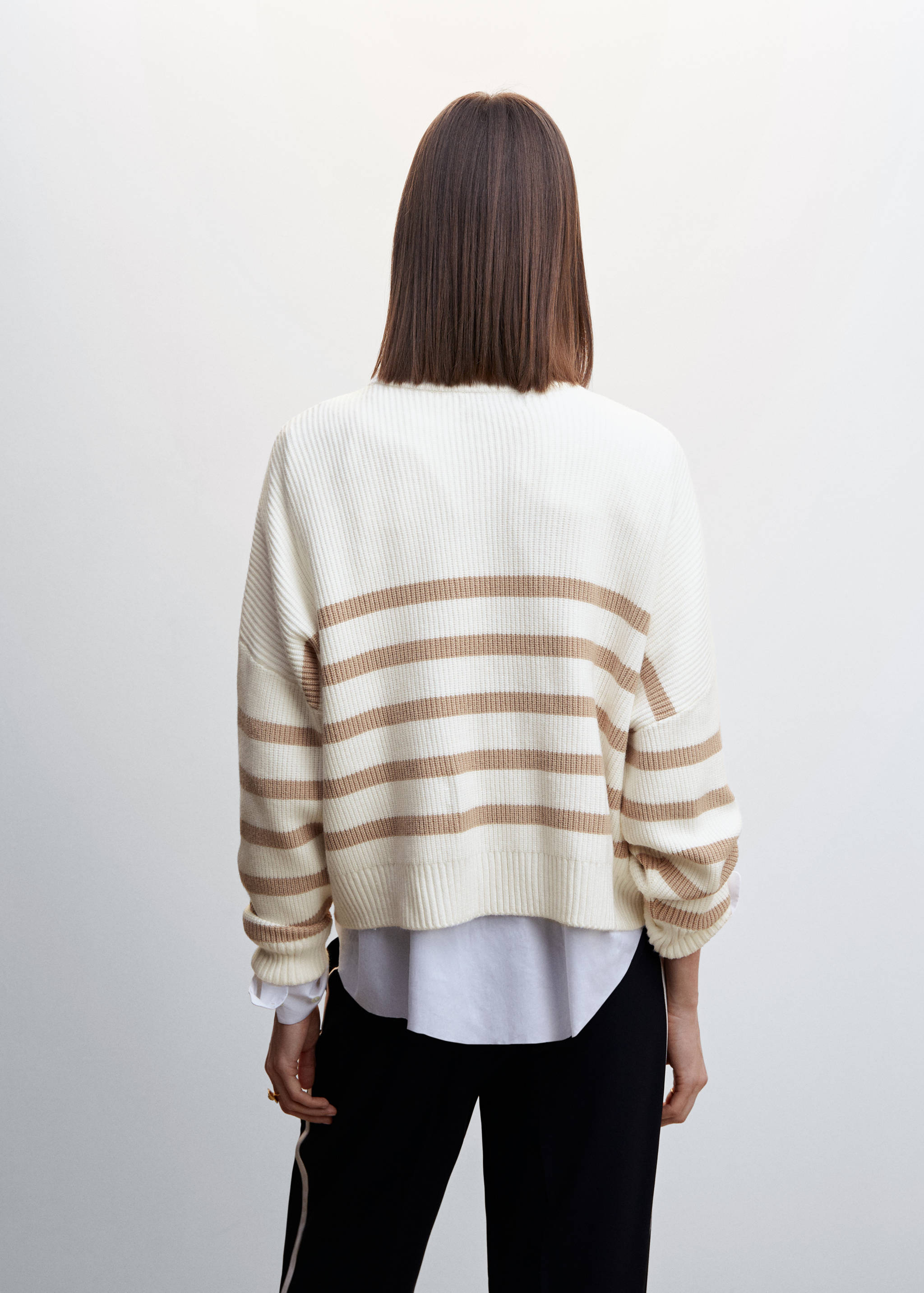 Striped sweater with zip - Reverse of the article