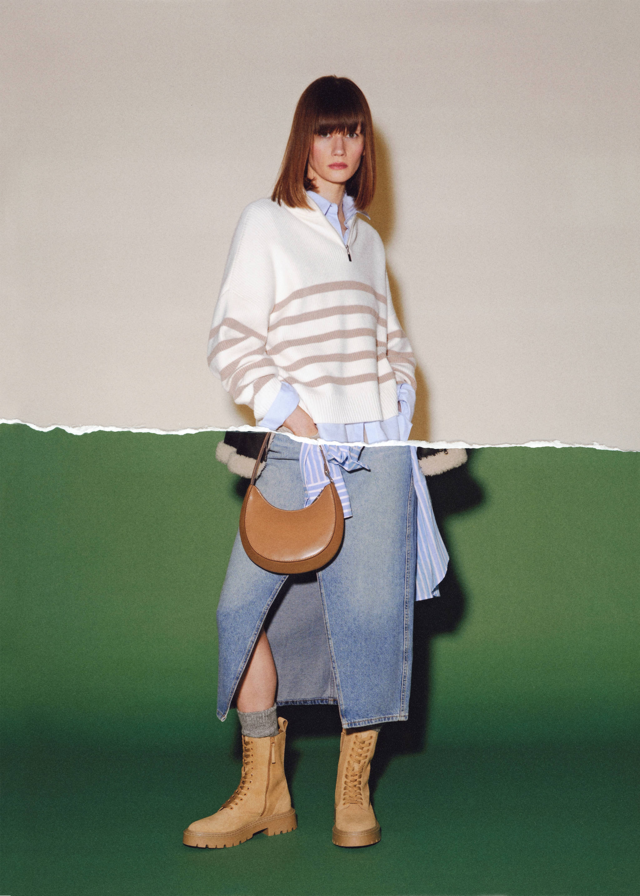 Striped sweater with zip - Details of the article 6