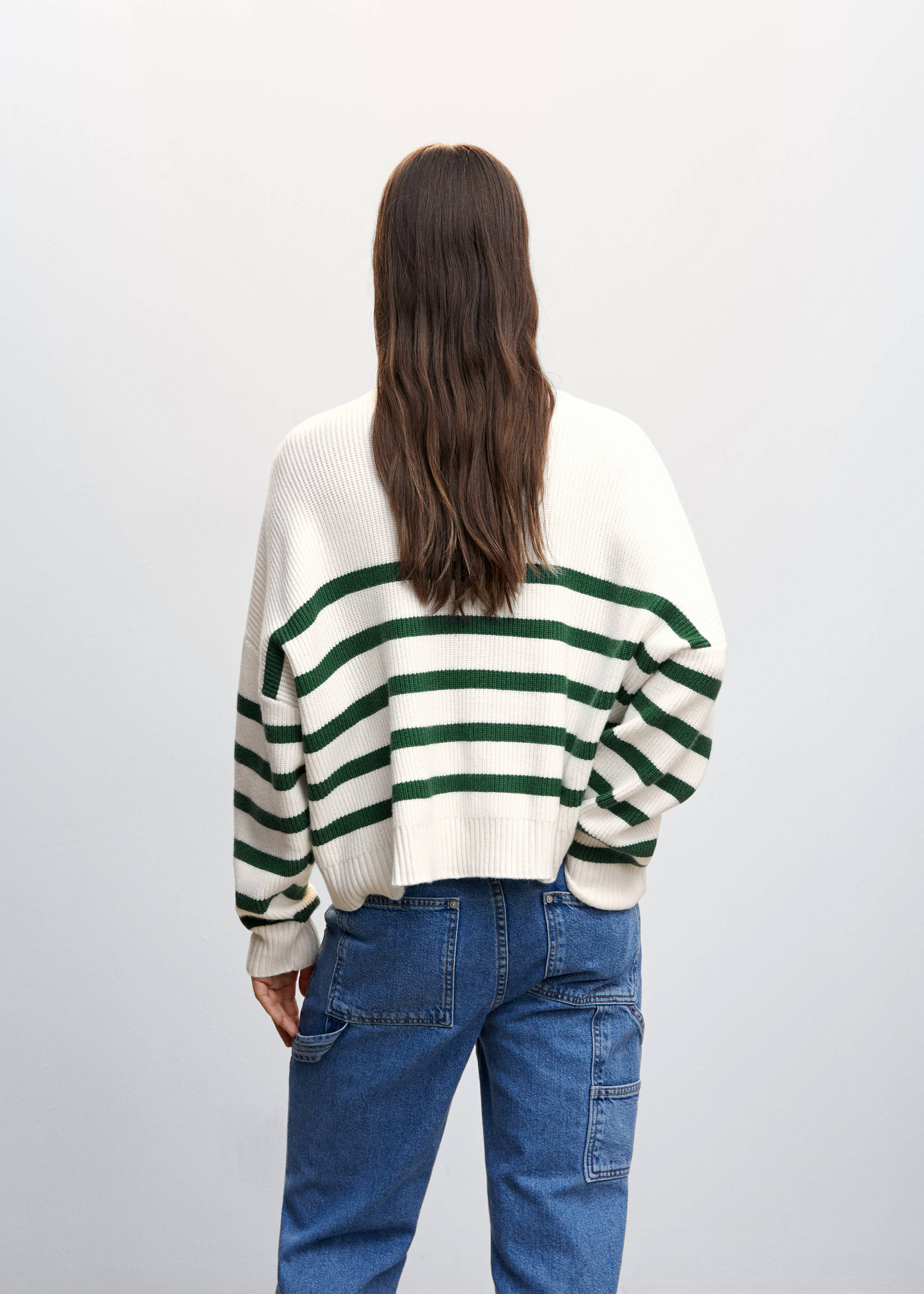 Striped sweater with zip - Reverse of the article