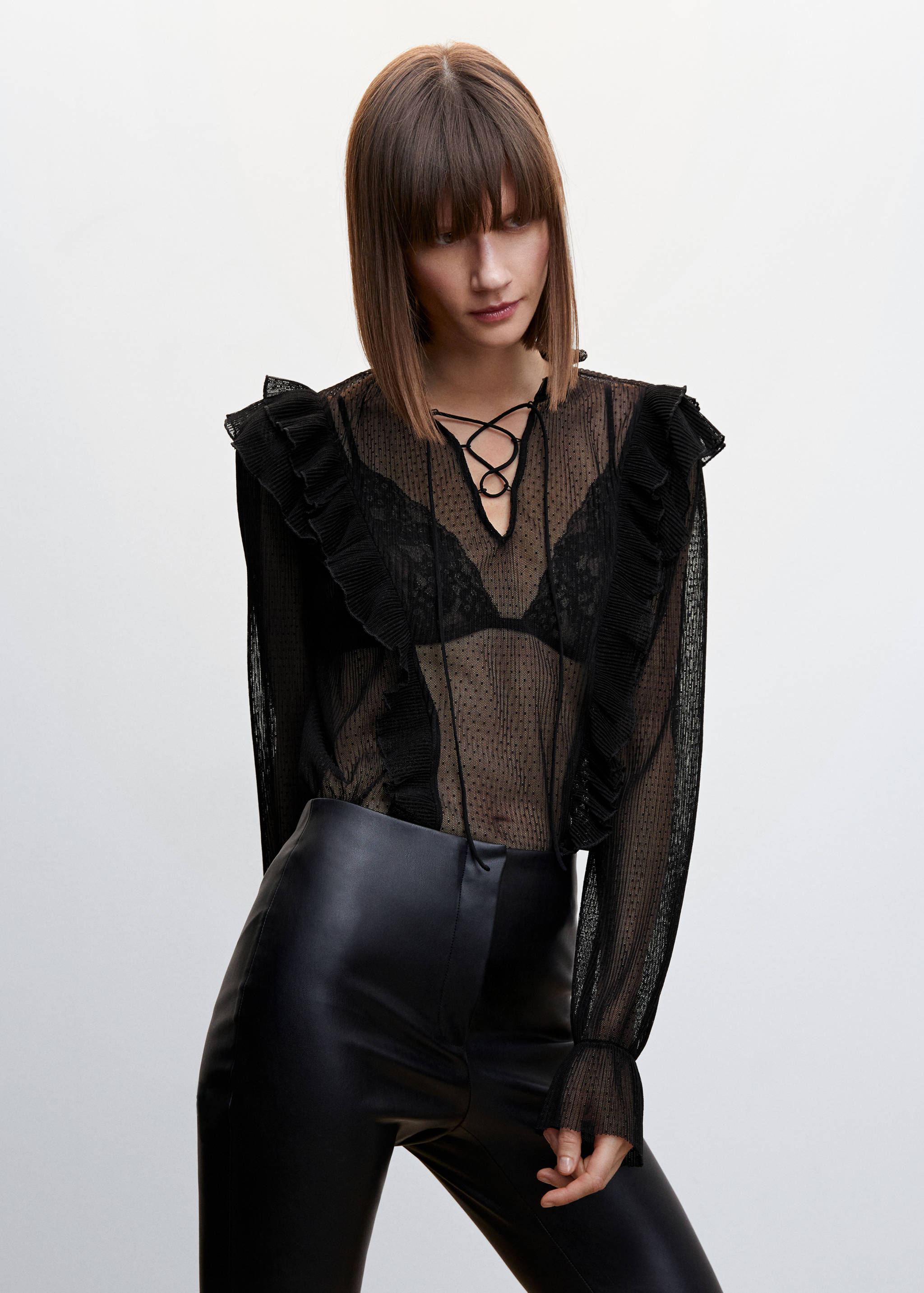 Sheer polka-dot blouse - Medium plane