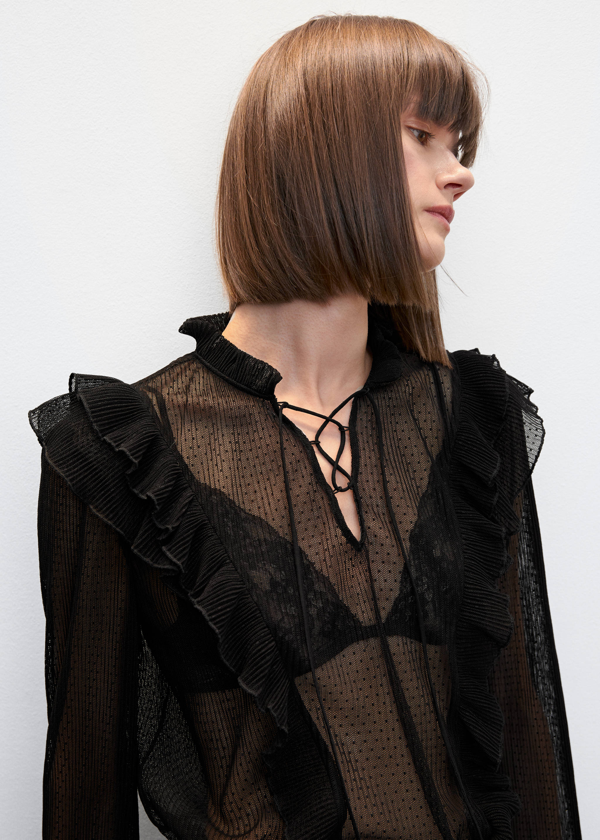 Sheer polka-dot blouse - Details of the article 1